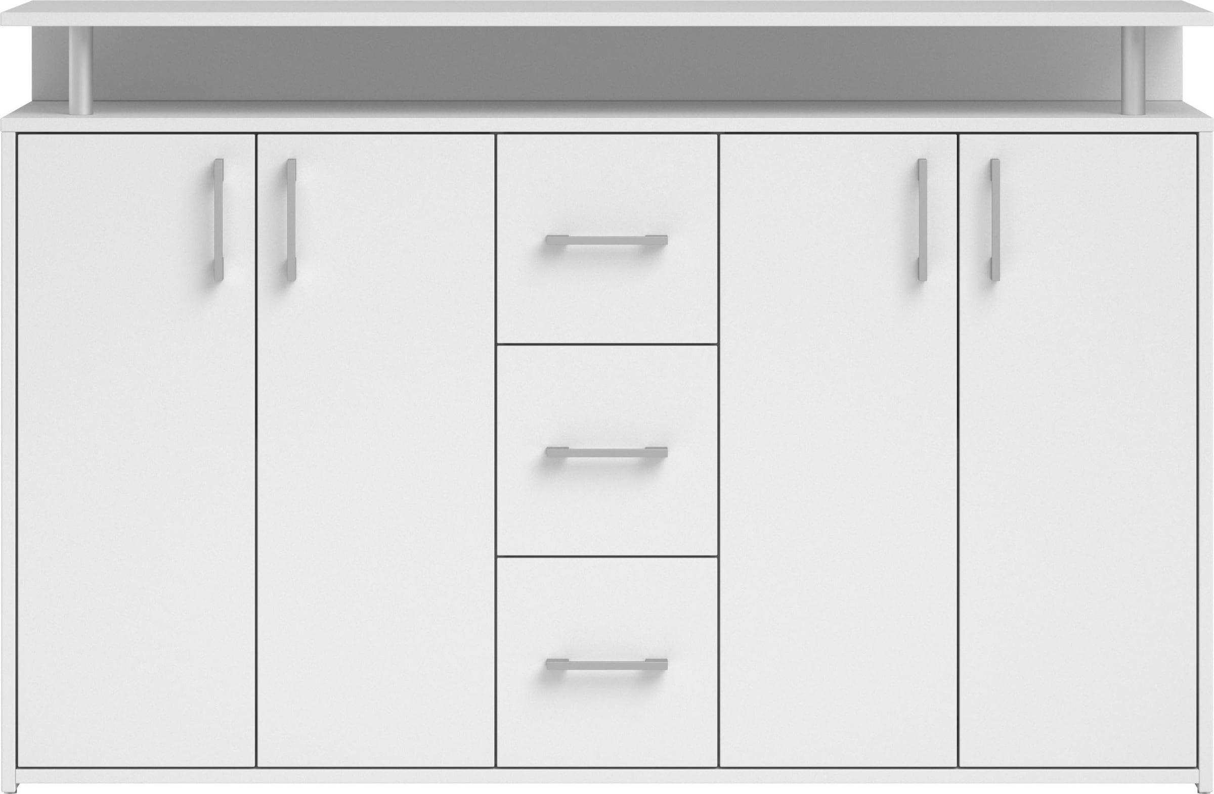 HBZ Sideboard »Drivno Sideboard, B/H/T 139x90x34 cm« Breite 139cm, Kugelauszug, Einlegeböden verstellbar,  3 Schubkästen