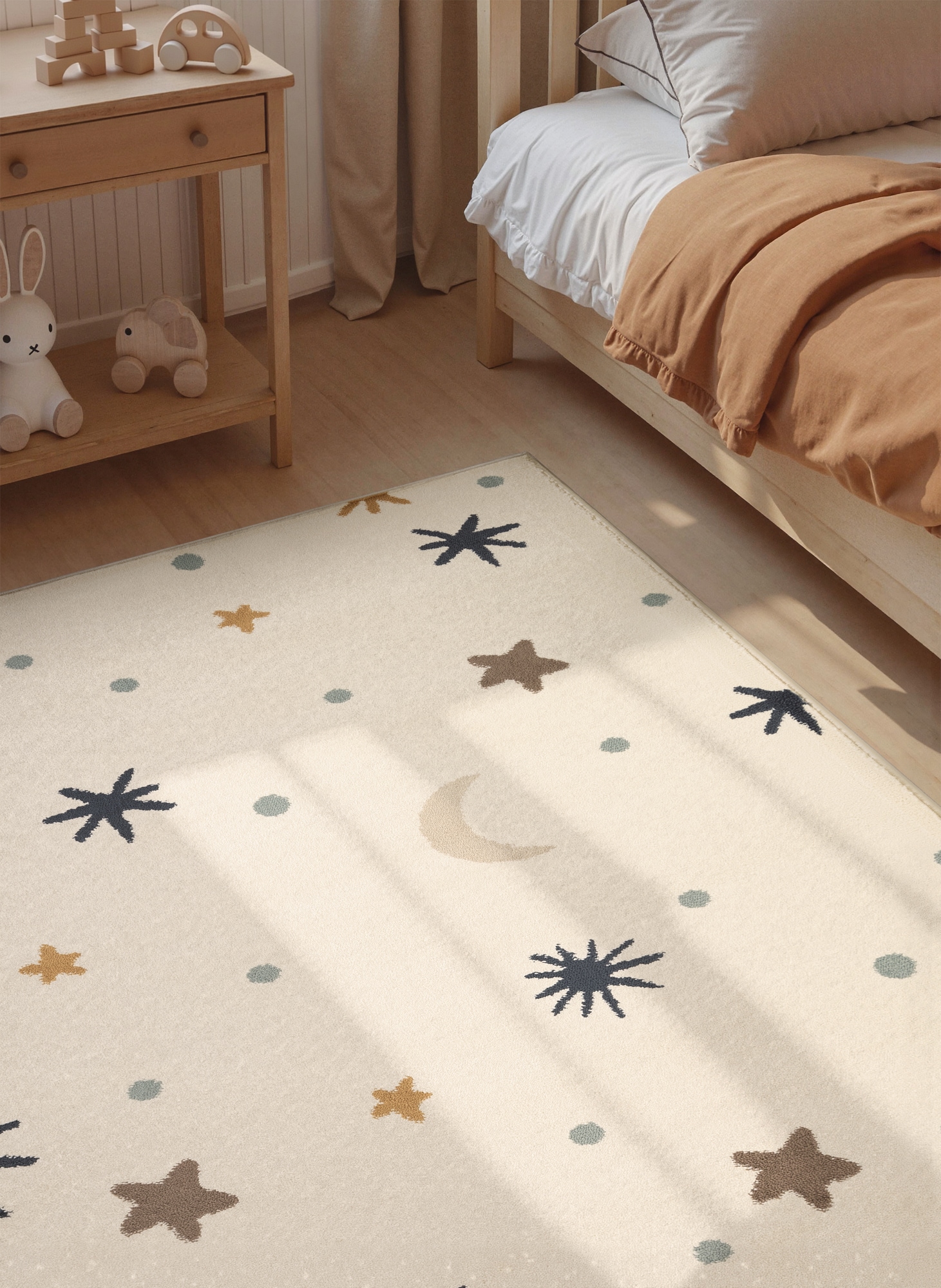 HANSE Home Tapis pour enfants »Moony« Rectangulaire 10 mm Höhe Pflegeleicht, Weich, Kinderzimmer, Spielteppich, Spielunterlage