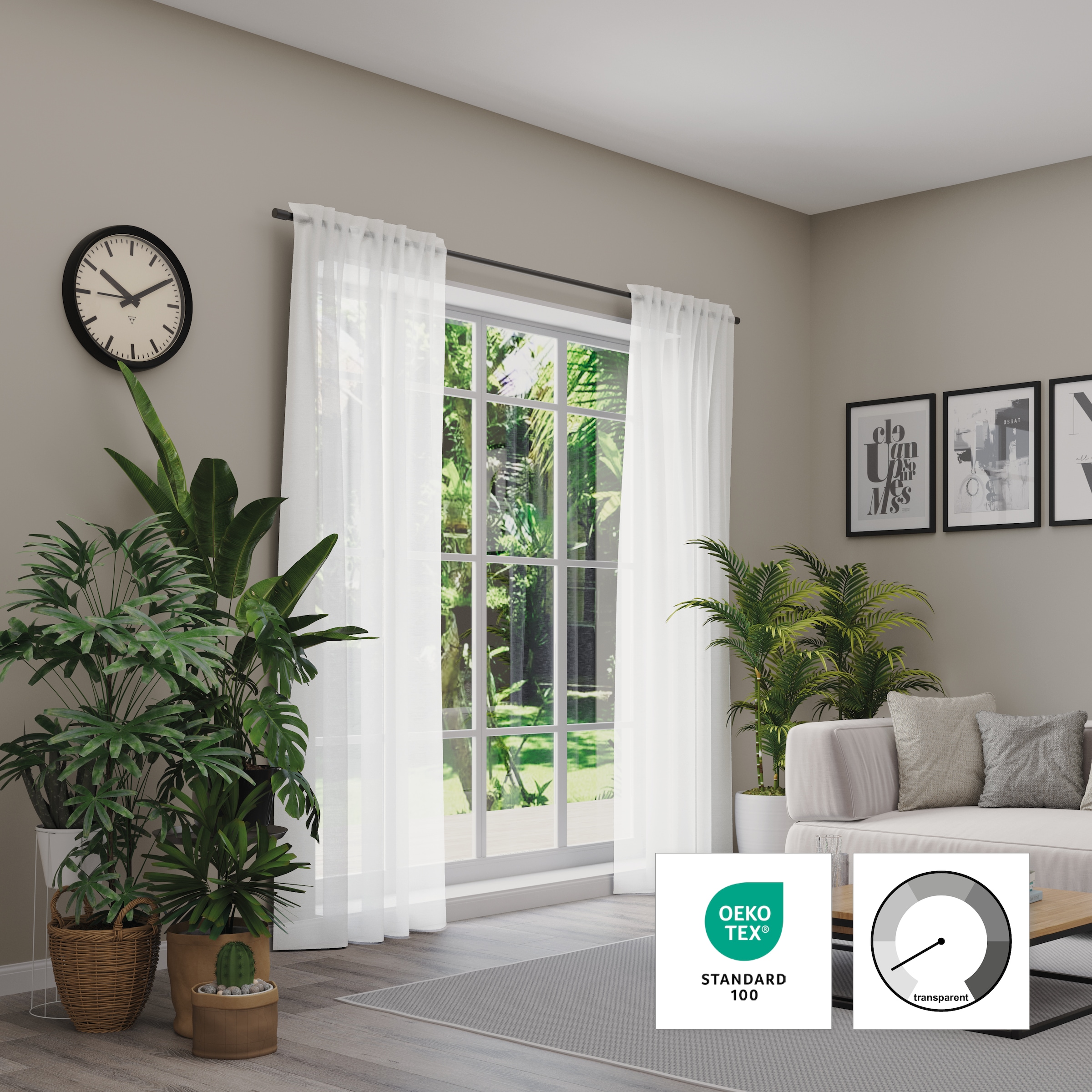 Neutex for you! Vorhang »Kiss« verdeckte Schlaufen 1 Stk. tlg. HxB: 245x142, Schal mit verdeckten Schlaufen