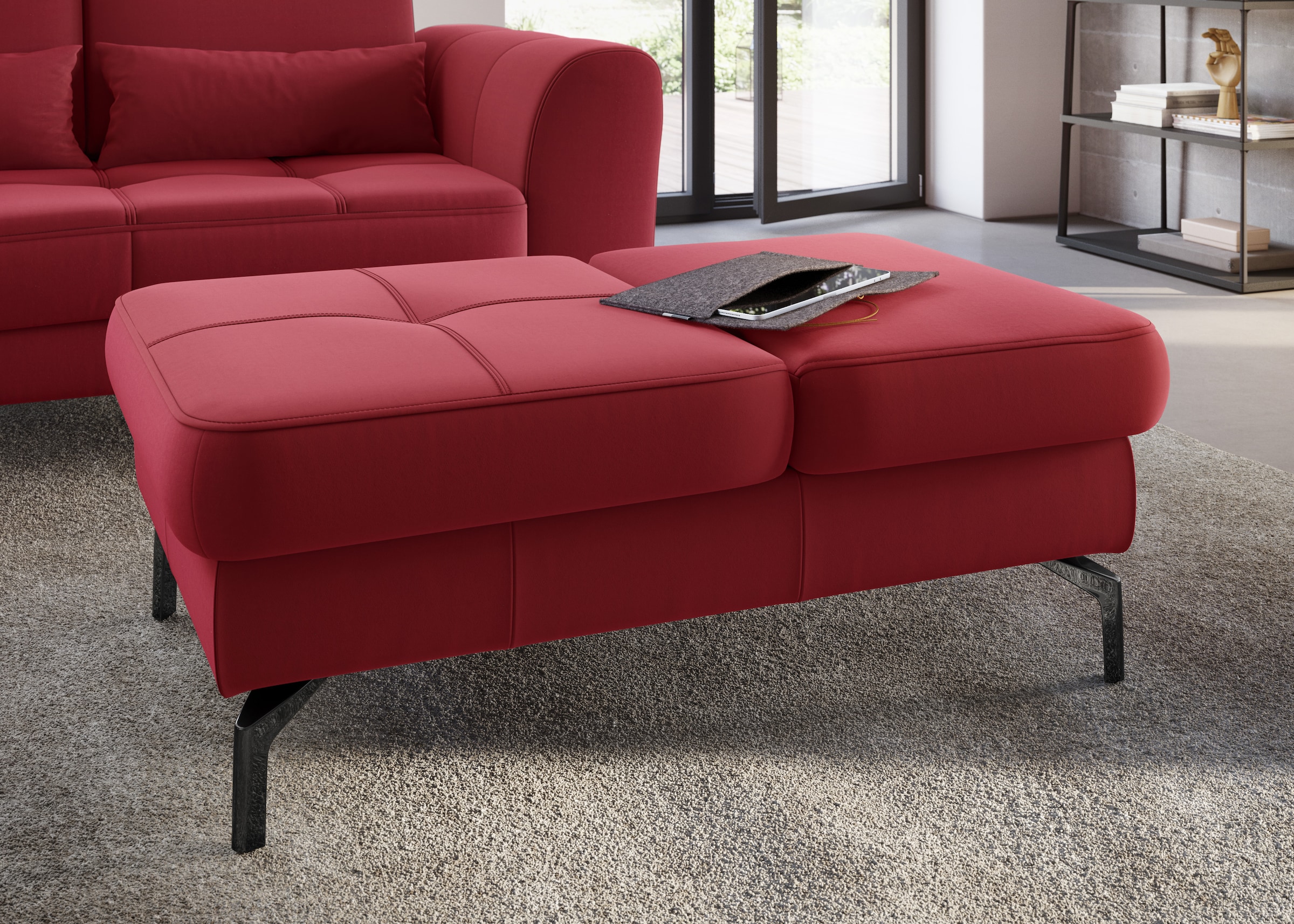 sit&more Hocker »Bendigo« mit Klappfunktion, Bodenfreiheit 15 cm, wahlweise in 2 Fussfarben