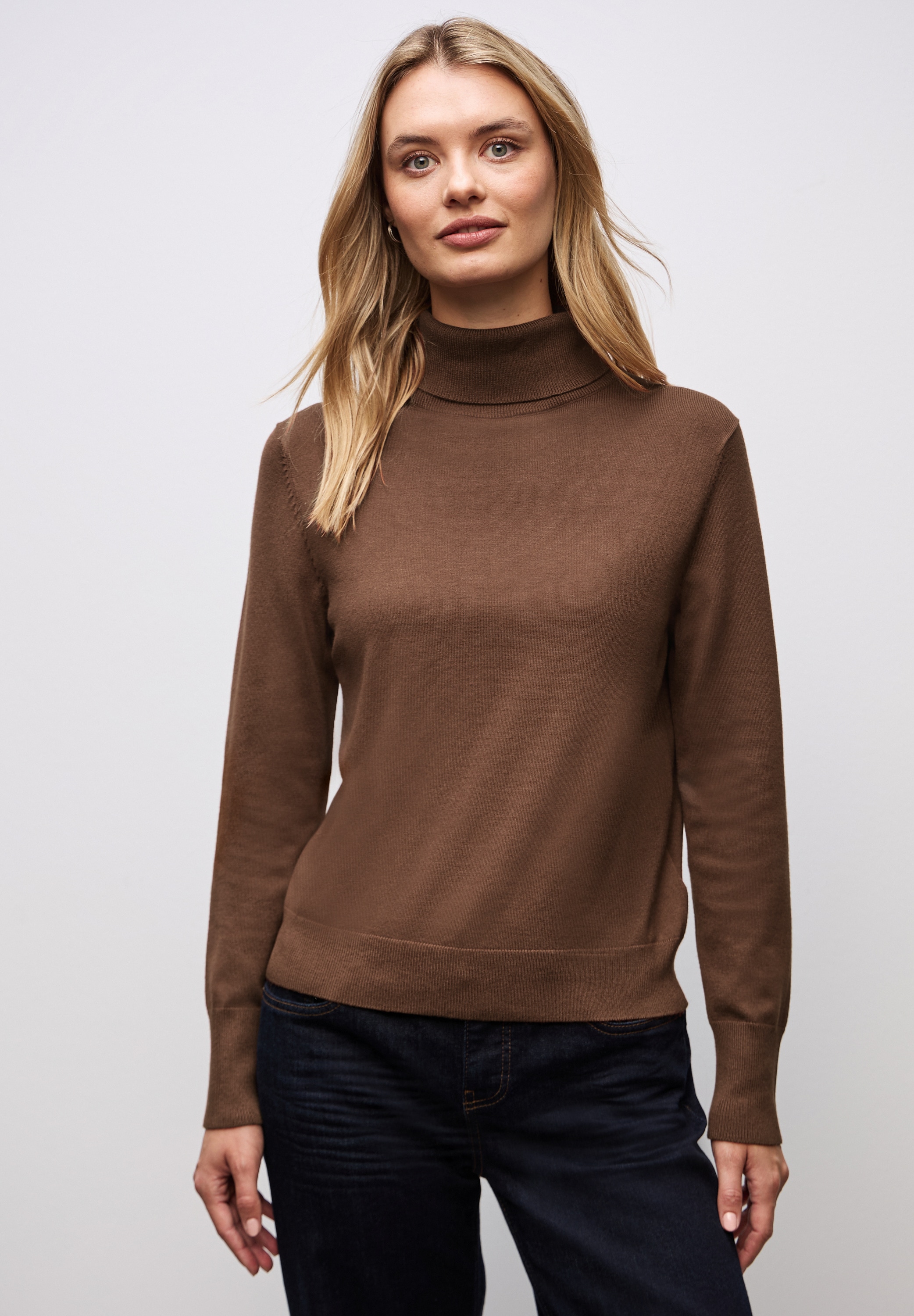 STREET ONE Rollkragenpullover mit Viskose