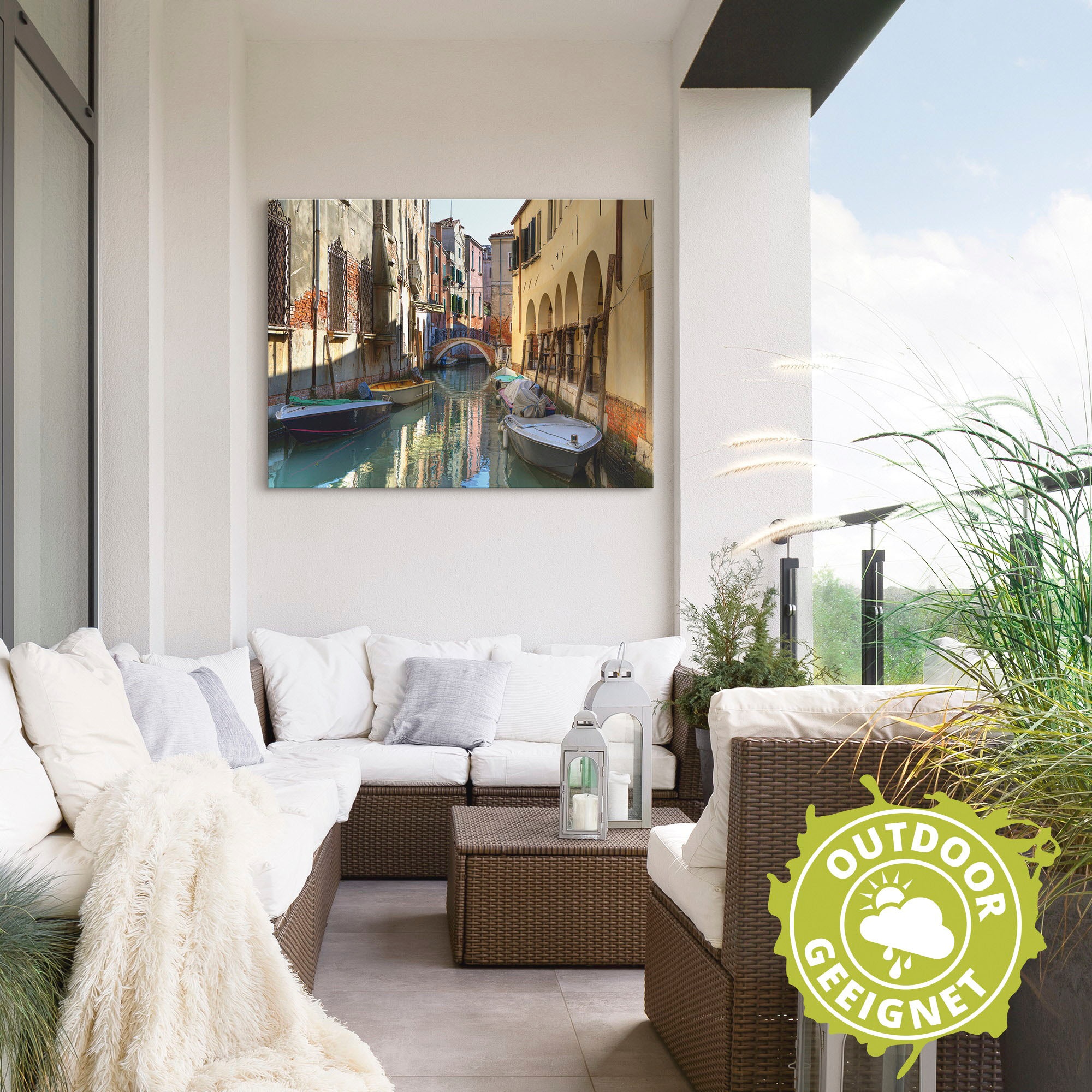 Artland Impression alu-dibond »Boote auf Kanal in Venedig« 1 cuis tlg. für Innen- und Aussenbereich geeignet, Outdoorbild