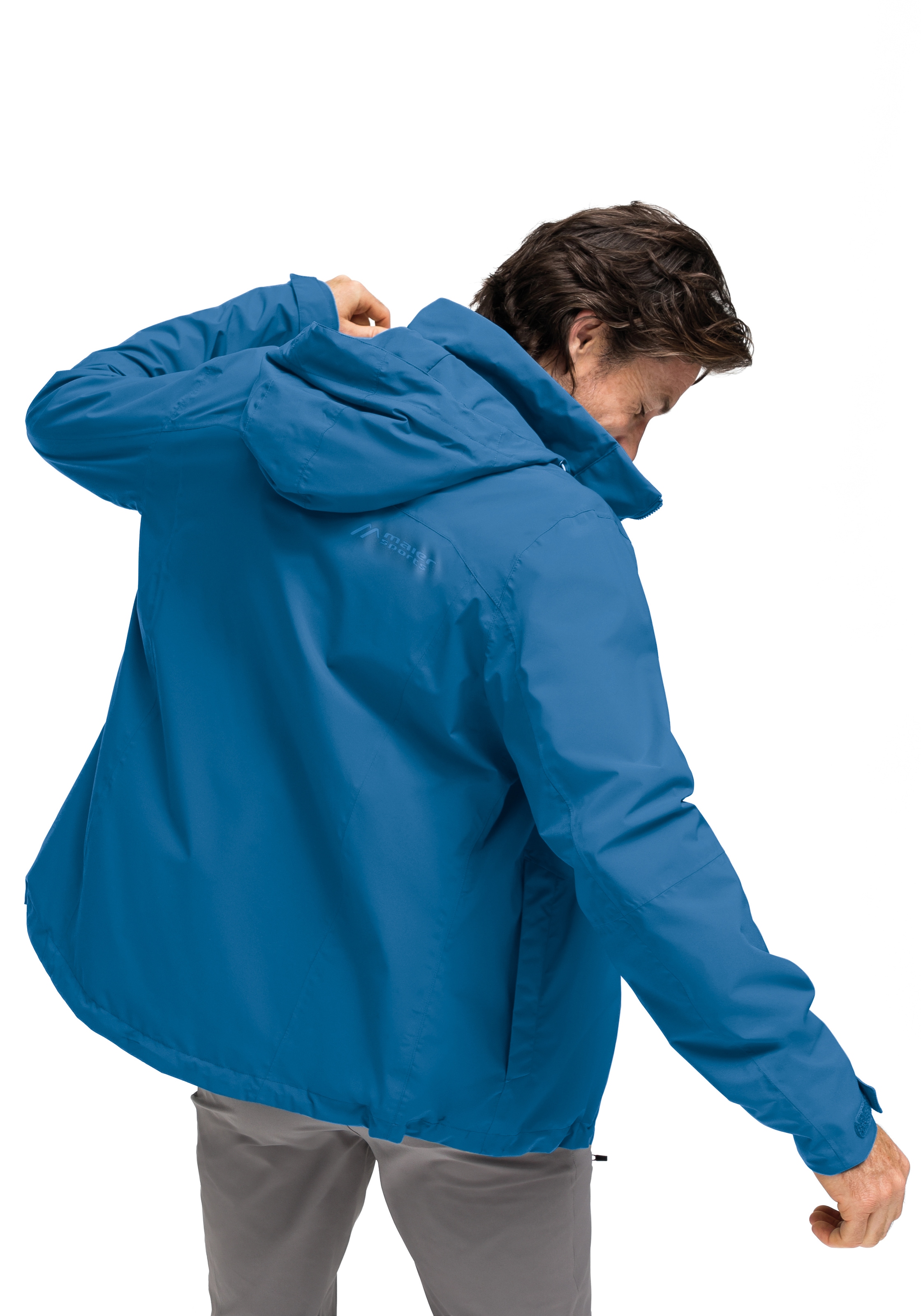 Maier Sports Veste de pluie »Metor rec M« Herren Jacke mit Kapuze, Windjacke wasserdicht atmungsaktiv, Reg. Fit