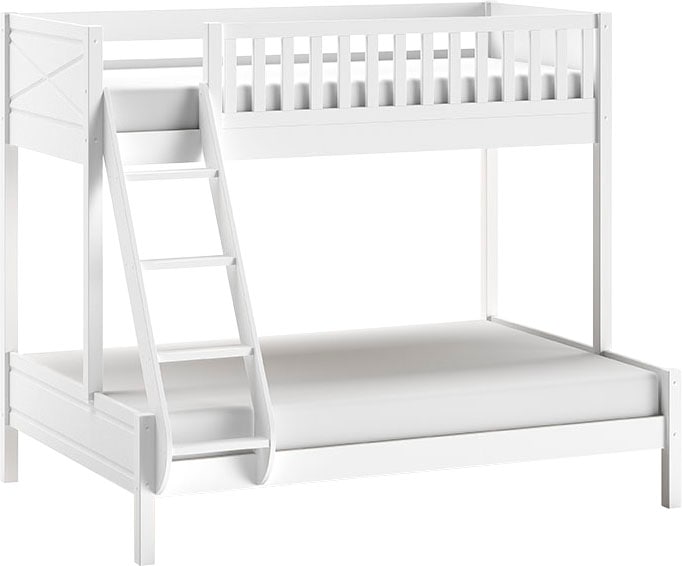 Vipack Lit superposé »Scott, Kiefer massiv, stabil gebaut, Made in Europe, Landhaus-Optik« L/H/P env. 208x175x158 cm, avec sommiers à lattes déroulables, échelle, protection anti-chute,  au choix, sans tiroir, avec 2 petits ou 1 grand tiroir de lit