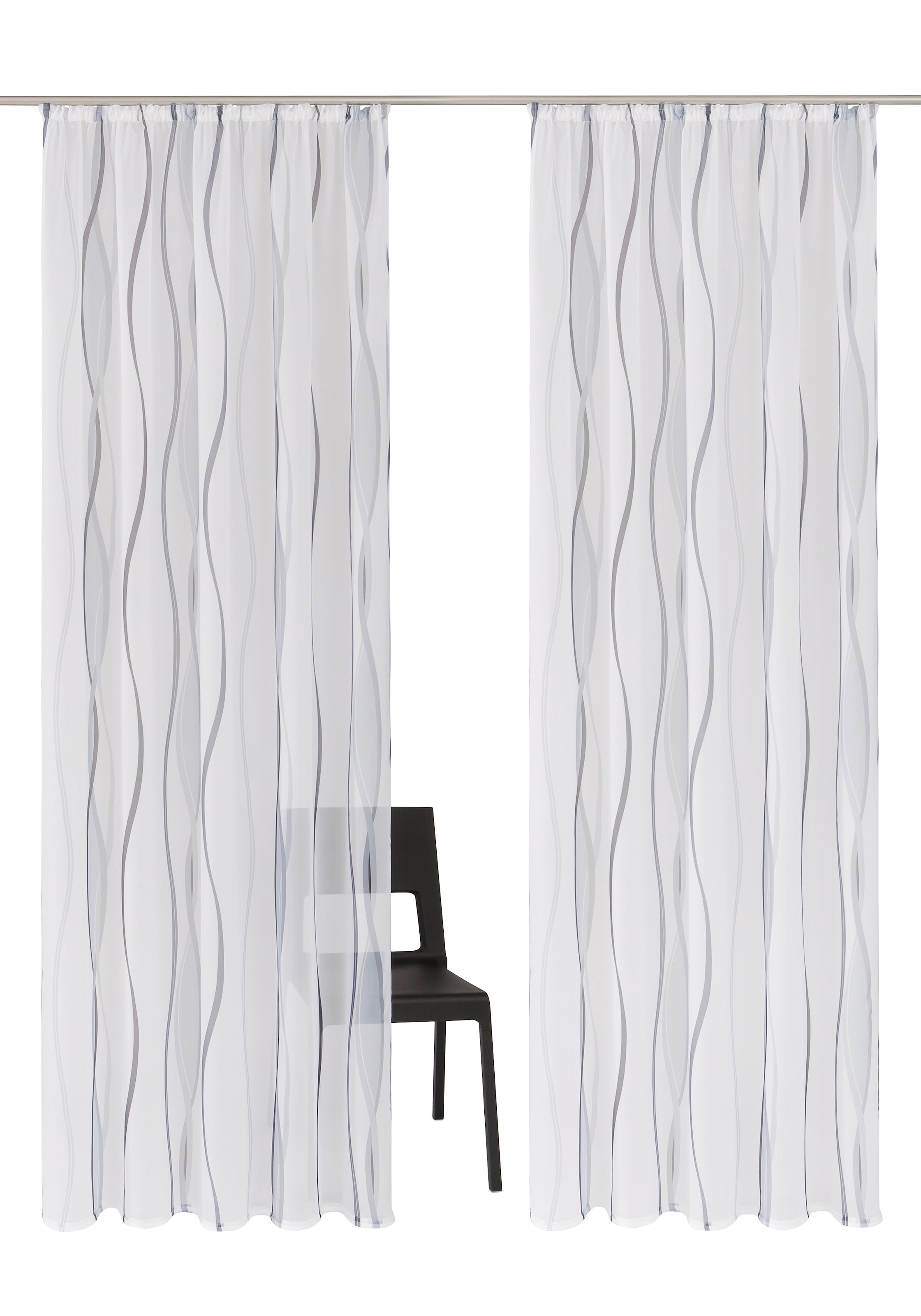GOODproduct Rideau »Dimona« Bande volante 2 cuis tlg. lot de 2, best-seller, polyester, ondulations