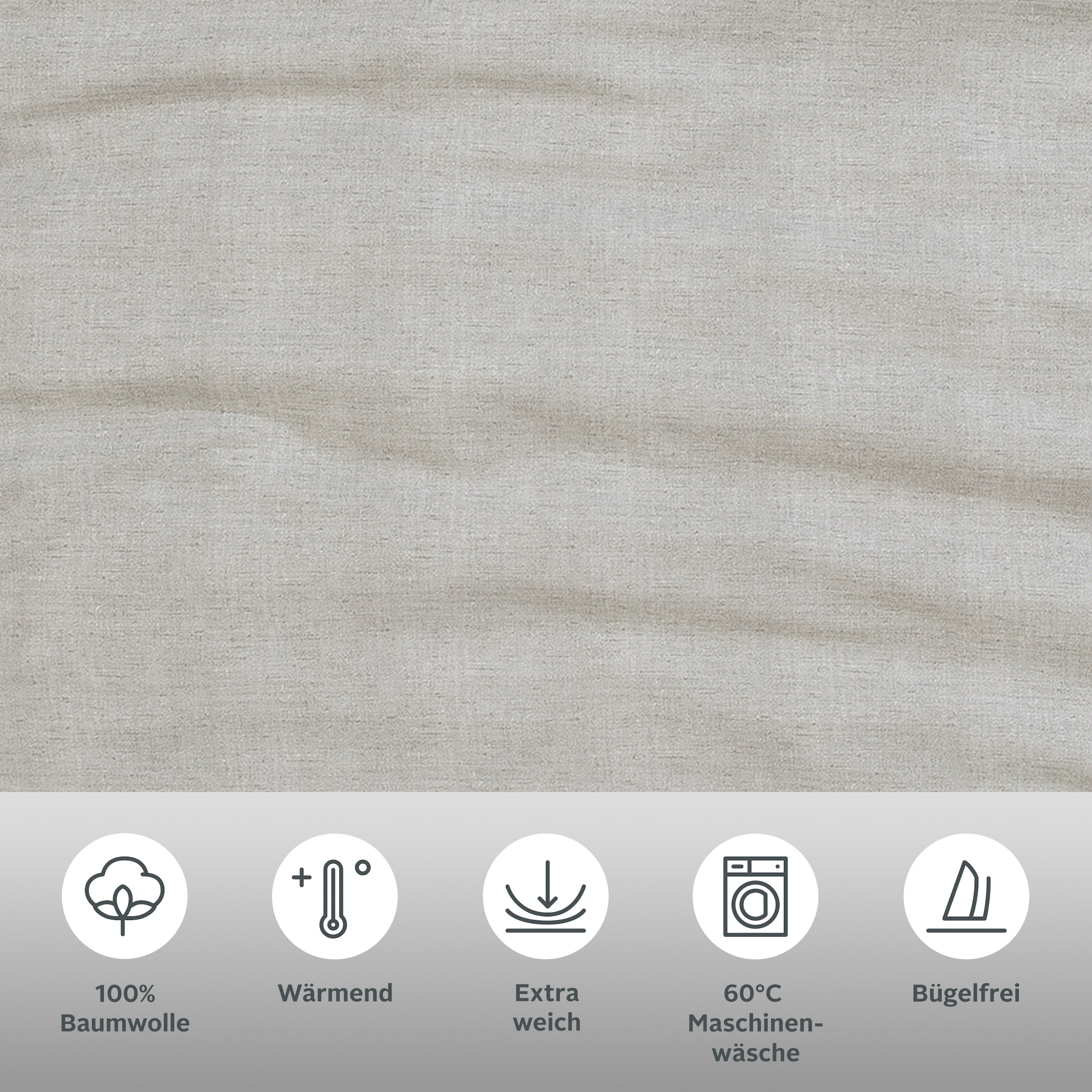 GOODproduct Linge de lit »Melli« 2 linge de lit en coton, aspect lin mélangé