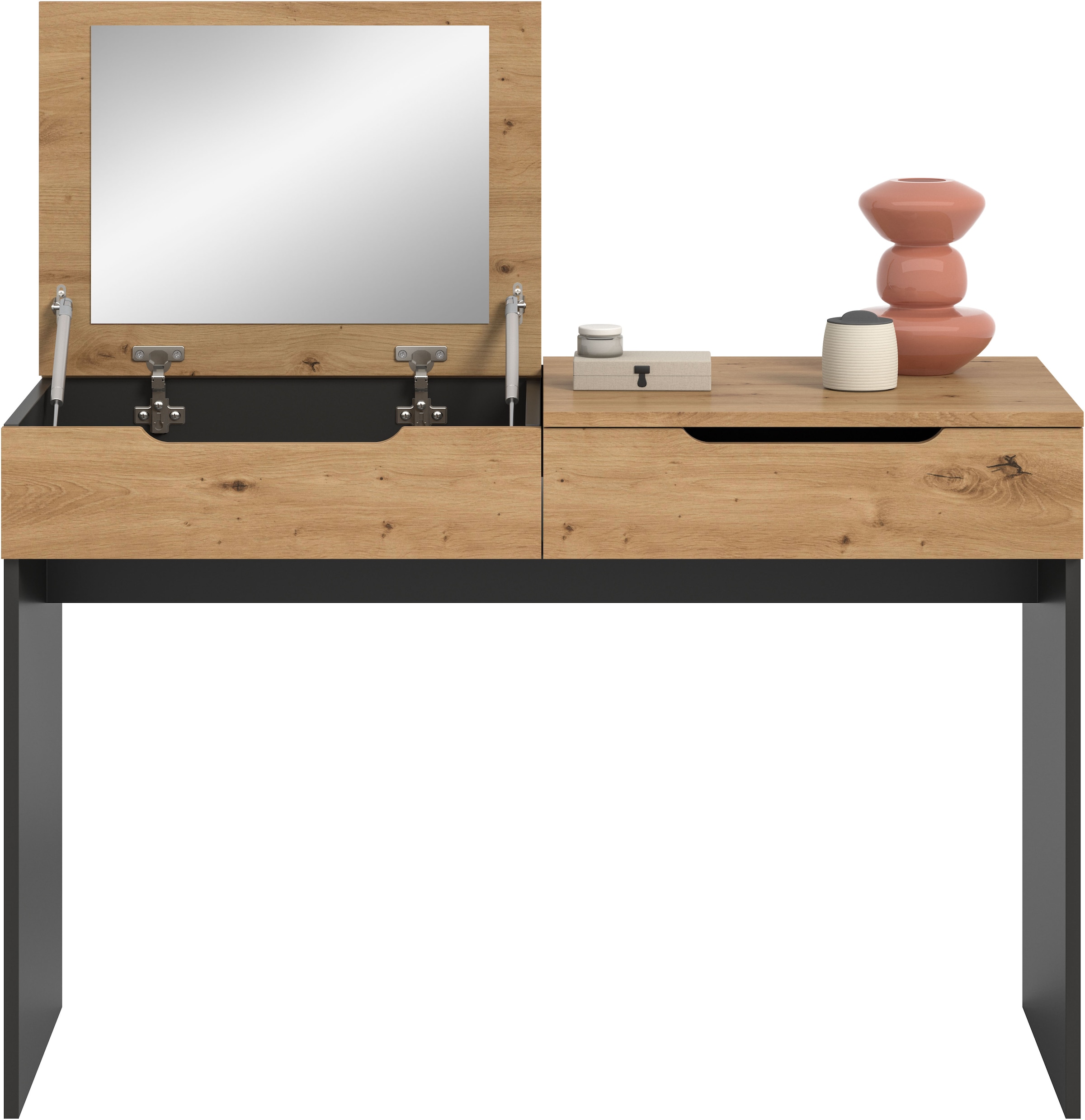 Home affaire Coiffeuse »REHAT, TOPSELLER!, Breite 115cm, 1 Schubkasten, Klappe inkl. Spiegel« Table console, table, table pliante, buffet, secrétaire, commode