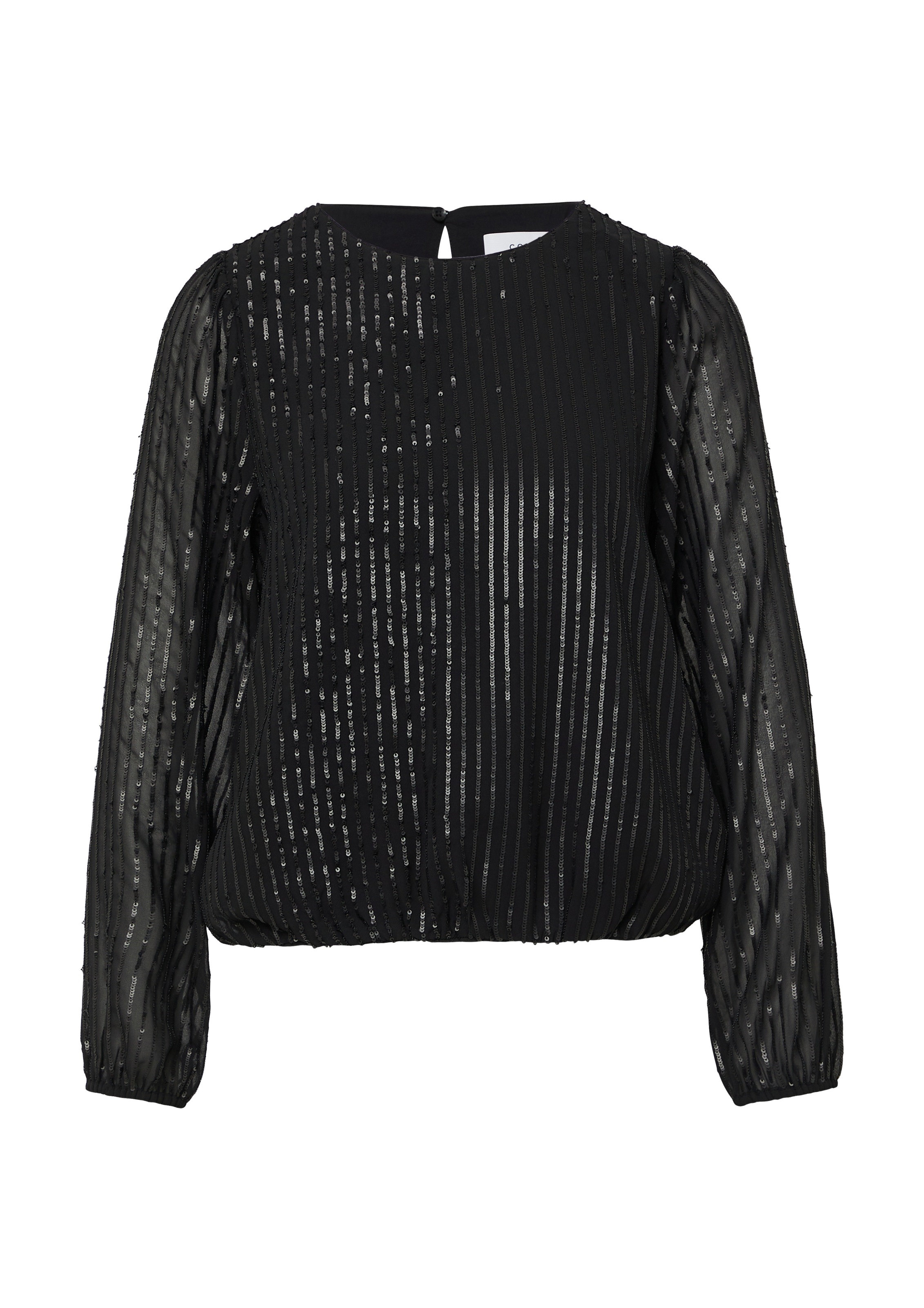 Comma Blouse à manches longues avec motif à paillettes