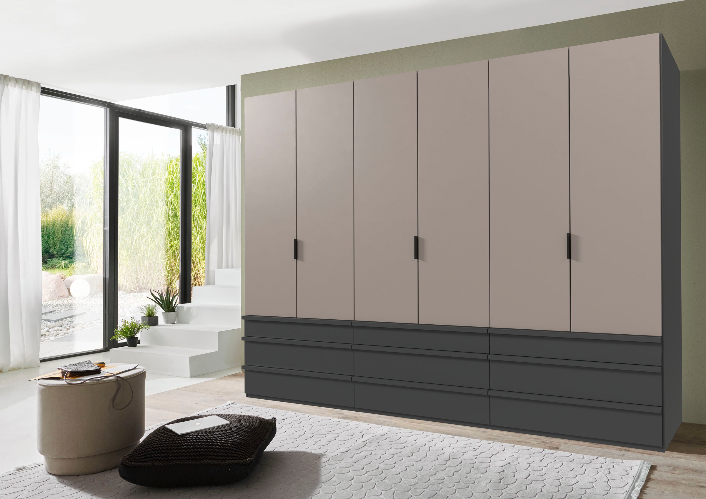 Wimex Armoire à portes pliantes »Oxford by fresh to go, in der Breite 300cm, in 2 Höhen erhältlich« mit Schubladen, wahlweise mit oder ohne Spiegel,  mit hochwertigen Falttüren für den perfekten Überblick