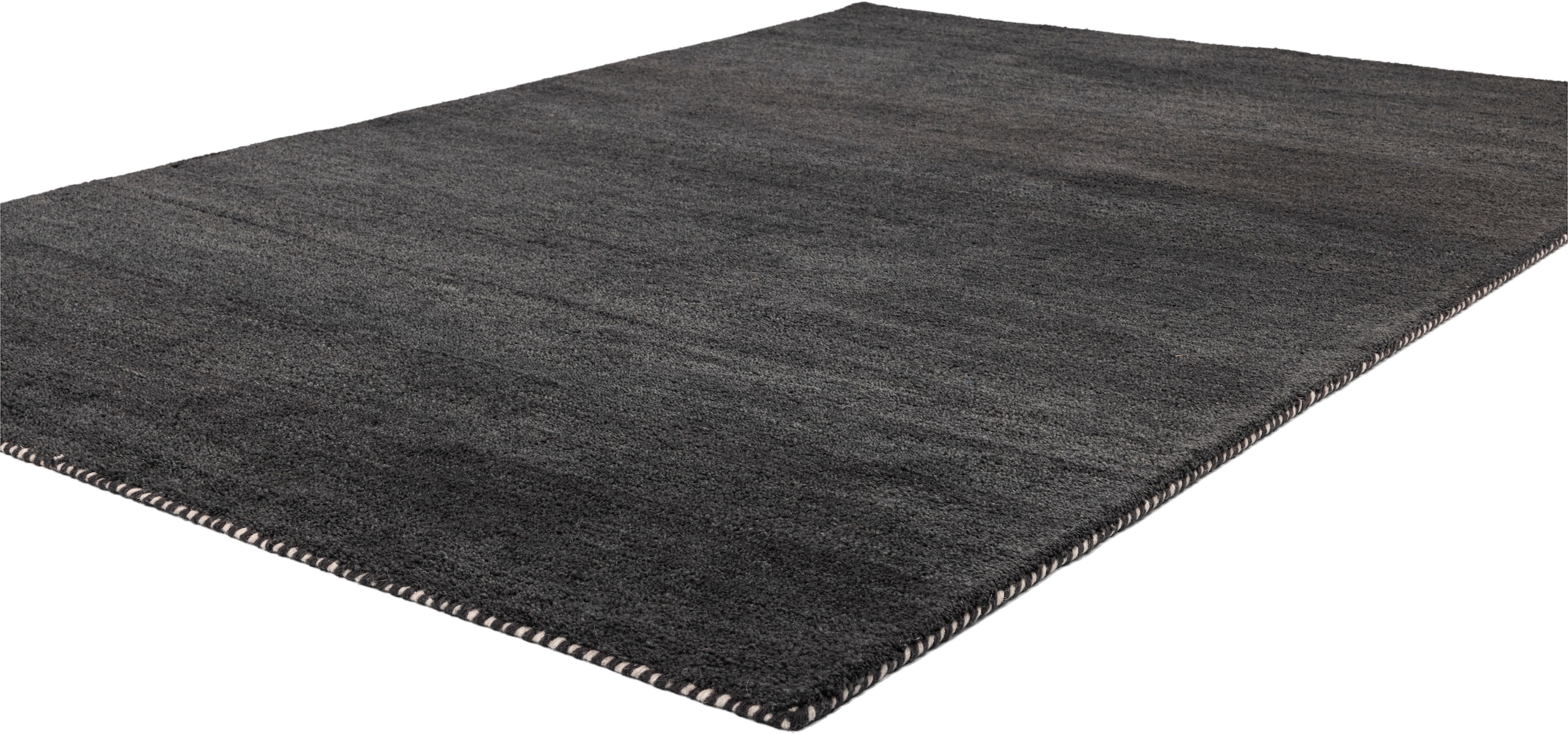 THEKO Wollteppich »Gabbeh Uni, Handgefertigt, meliert, auch als Läufer erhältlich, Wolle« rechteckig 14 mm Höhe Schlafzimmer, Wohnzimmer, Esszimmer, auch als Läufer oder rund