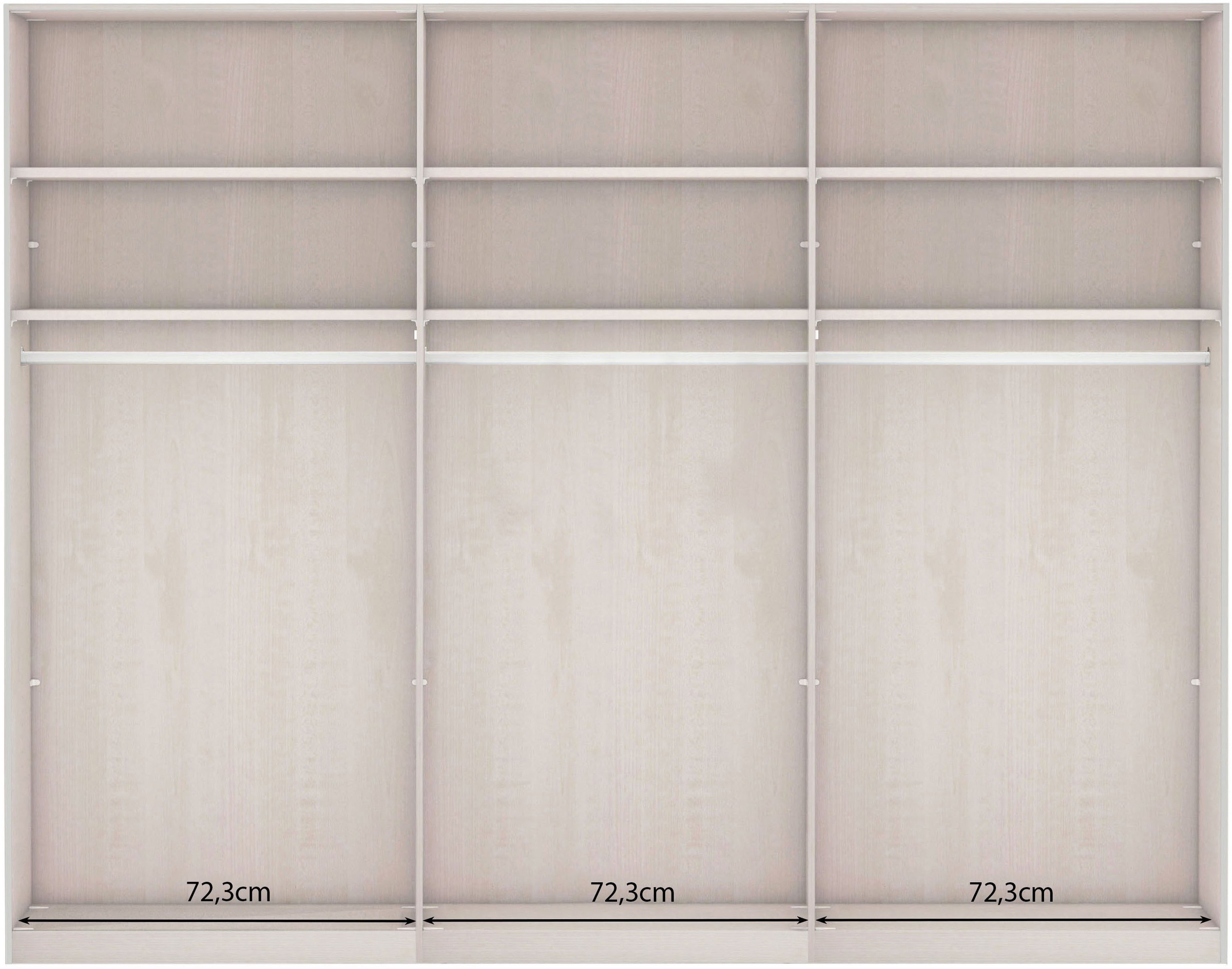 WIEMANN Schwebetürenschrank »Phoenix, Made in Germany, modernes Design, Highlight, Blickfang« Viele Farbkombinationen, in 4 Breiten und in 2 Höhen erhältlich,  maximaler Staurraum, inkl.Einlegeböden, Wäscheböden u. Dämpfer