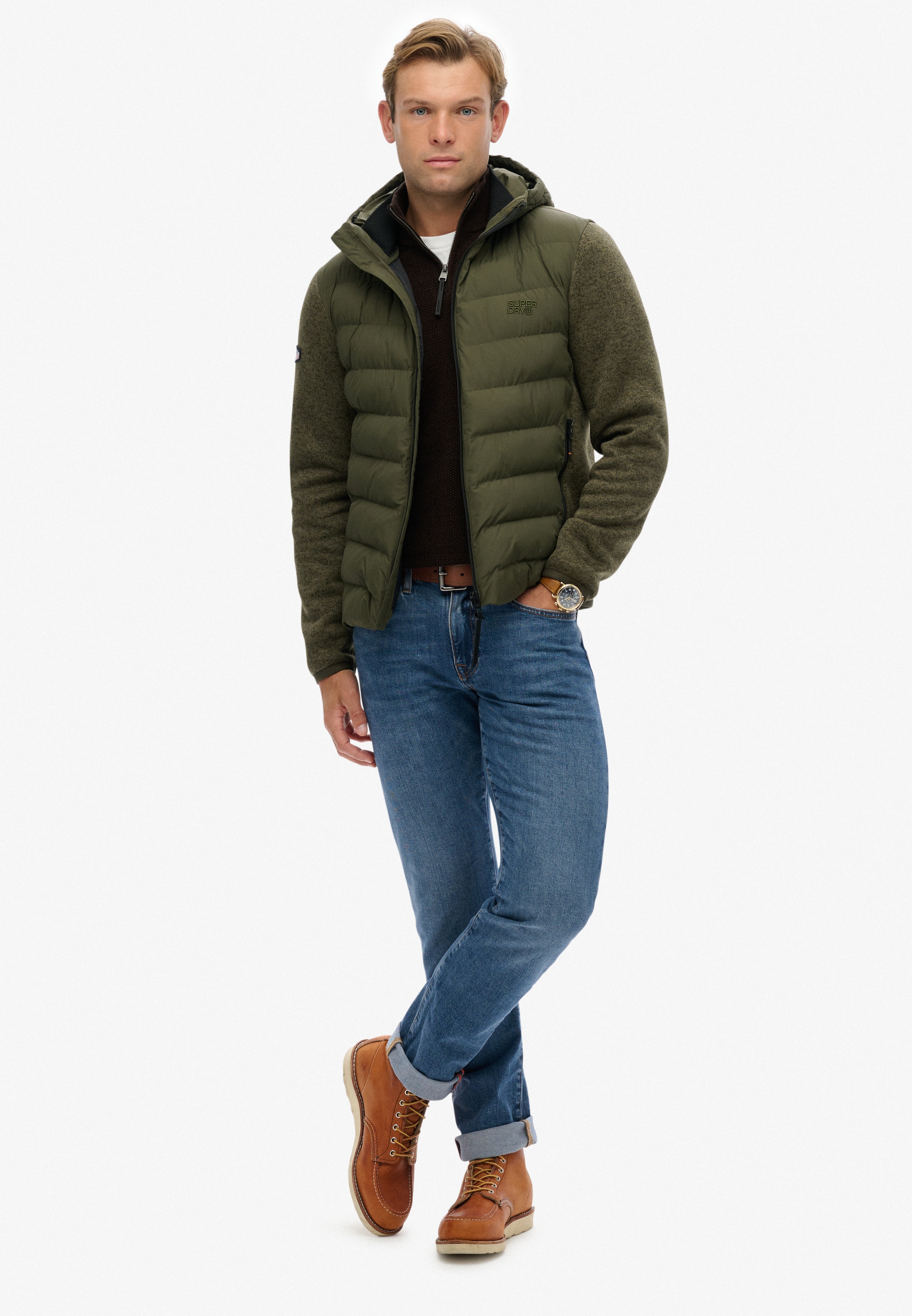 Superdry Veste matelassée »HOODED STORM KNIT HYBRID JKT« mit Kapuze