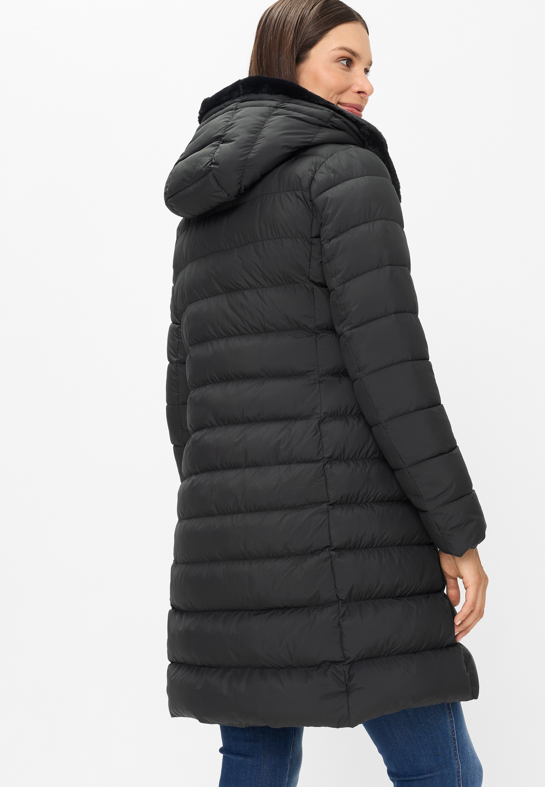 Fuchs Schmitt Manteau matelassé »Steppkurzmantel« capuche avec imitation fourrure, coupe régulière,