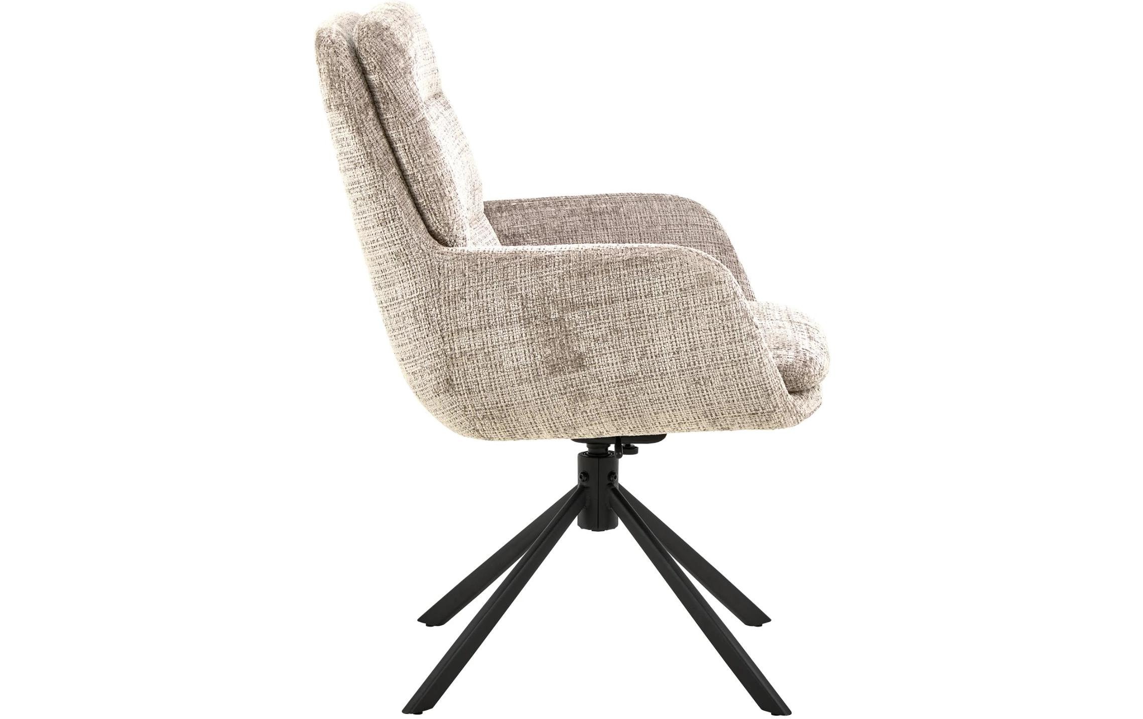 AC Design Esszimmerstuhl »Edgar, Polsterstuhl, Stuhl« (Set) 2 Stk.Stuhl, Stoff, L-Form, Armlehnen, Dreh- & Kippfunktion, FSC™