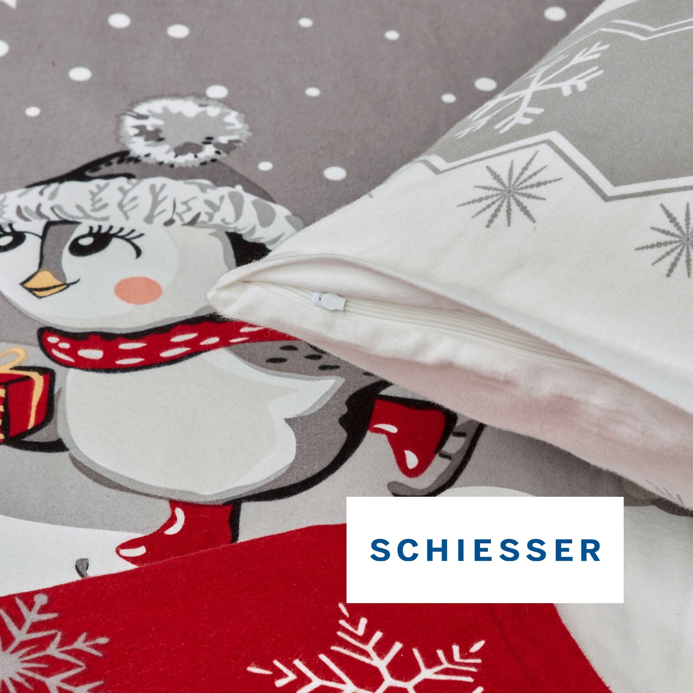 Schiesser Bettwäsche »Telso aus weicher Baumwolle mit süssen Pinguinen« 2 Stk. OEKO-TEX® MADE IN GREEN