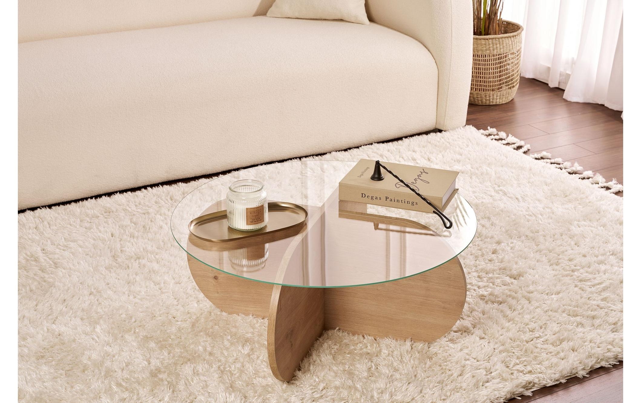 WOODY FASHION Table basse »Aeris 75 x 35 cm« Runder Couch- und Beistelltisch