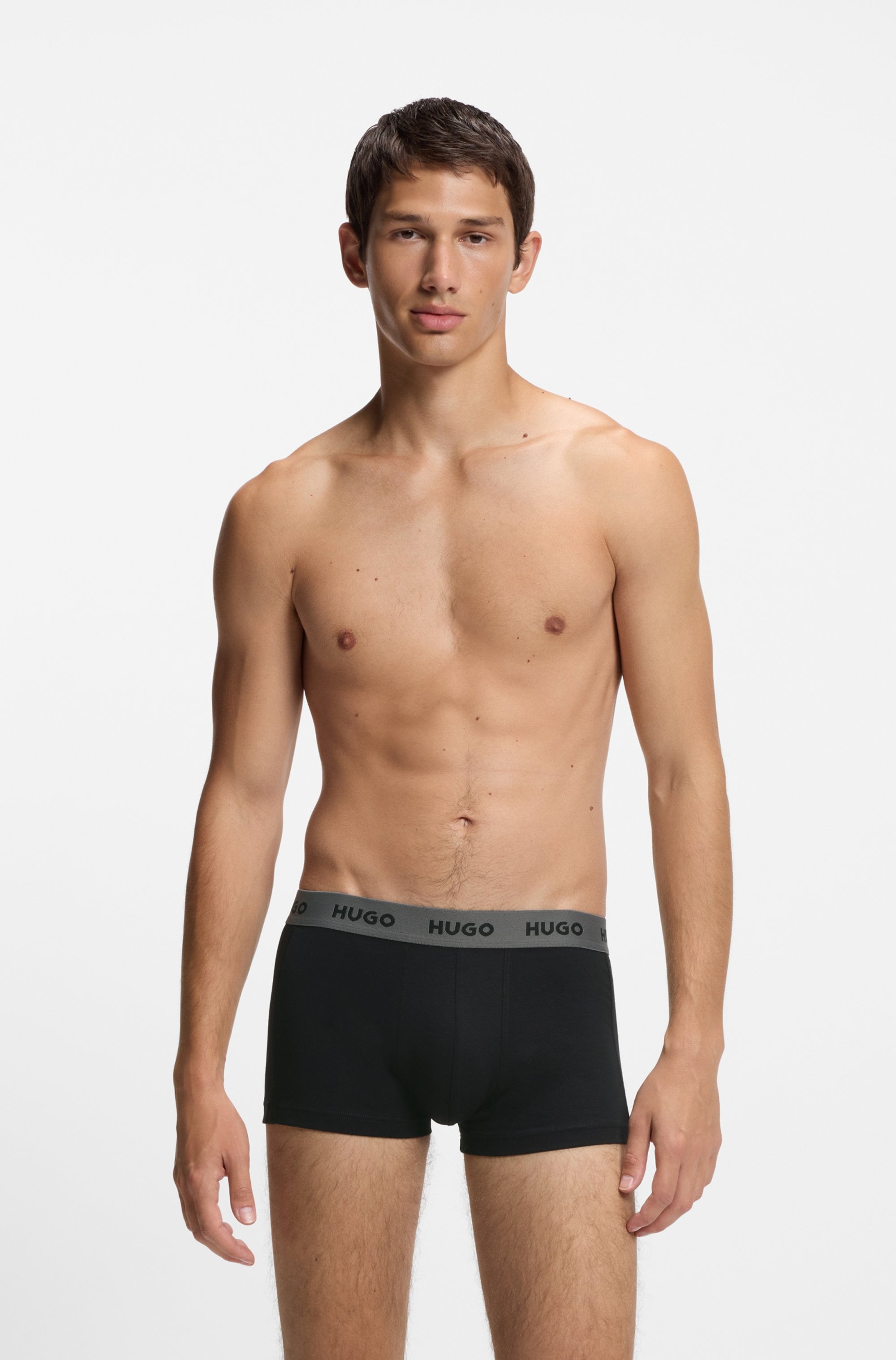 HUGO Underwear Trunk »TRUNK TRIPLET DESIGN« Packung, 3 Stk. mit Logobund