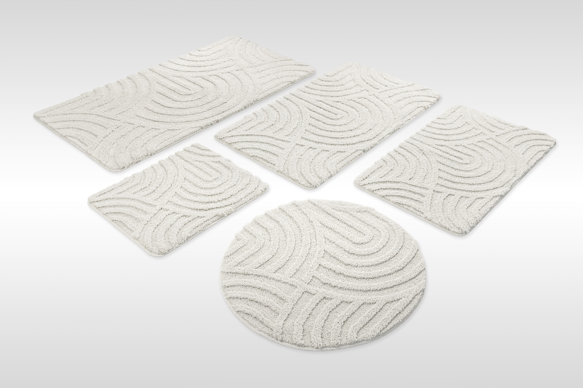 Wecon home Badematte »Fiete« Höhe 25 mm rutschhemmend beschichtet schnell trocknend Badteppich, Hoch-Tief-Effekt, weich, rutschhemmend, waschbar, getuftet