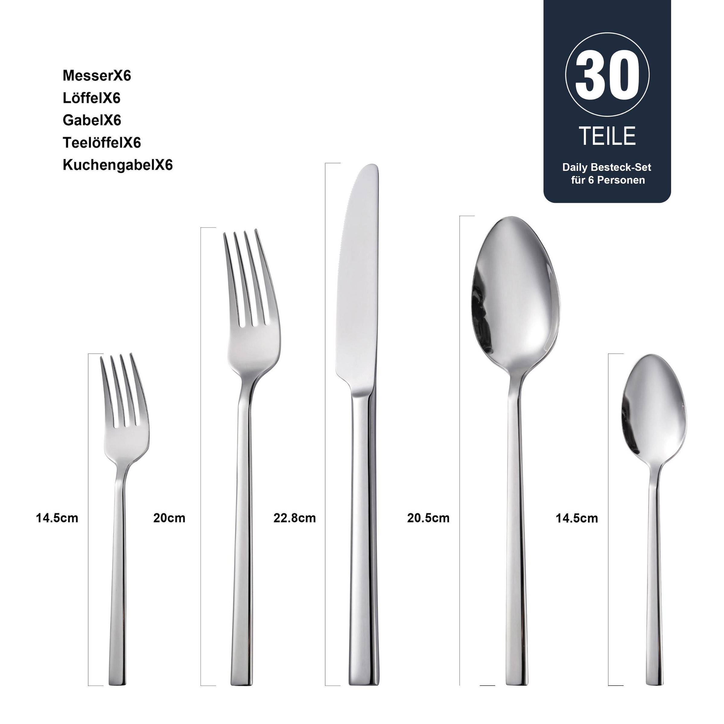Hanseatic Besteck-Set »DAILY« leichtes und minimalistisches Design