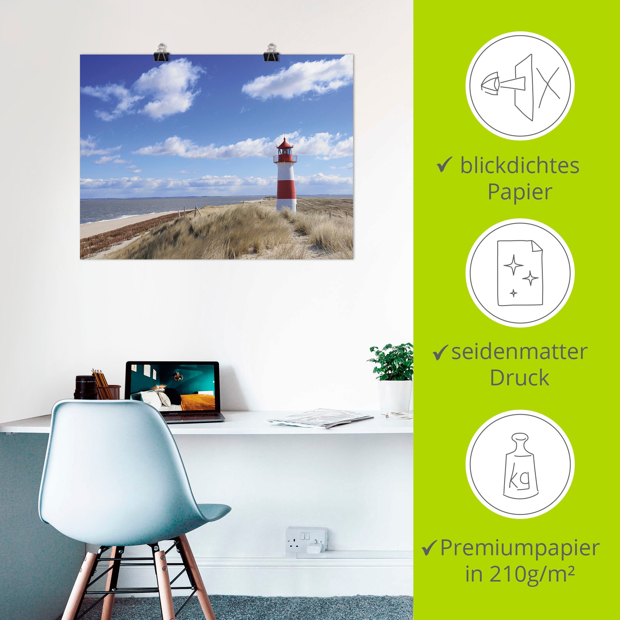 Artland Leinwandbild »Leuchtturm Sylt« Gebäude 1 Stk. tlg. als Leinwandbild, Poster in verschied. Grössen