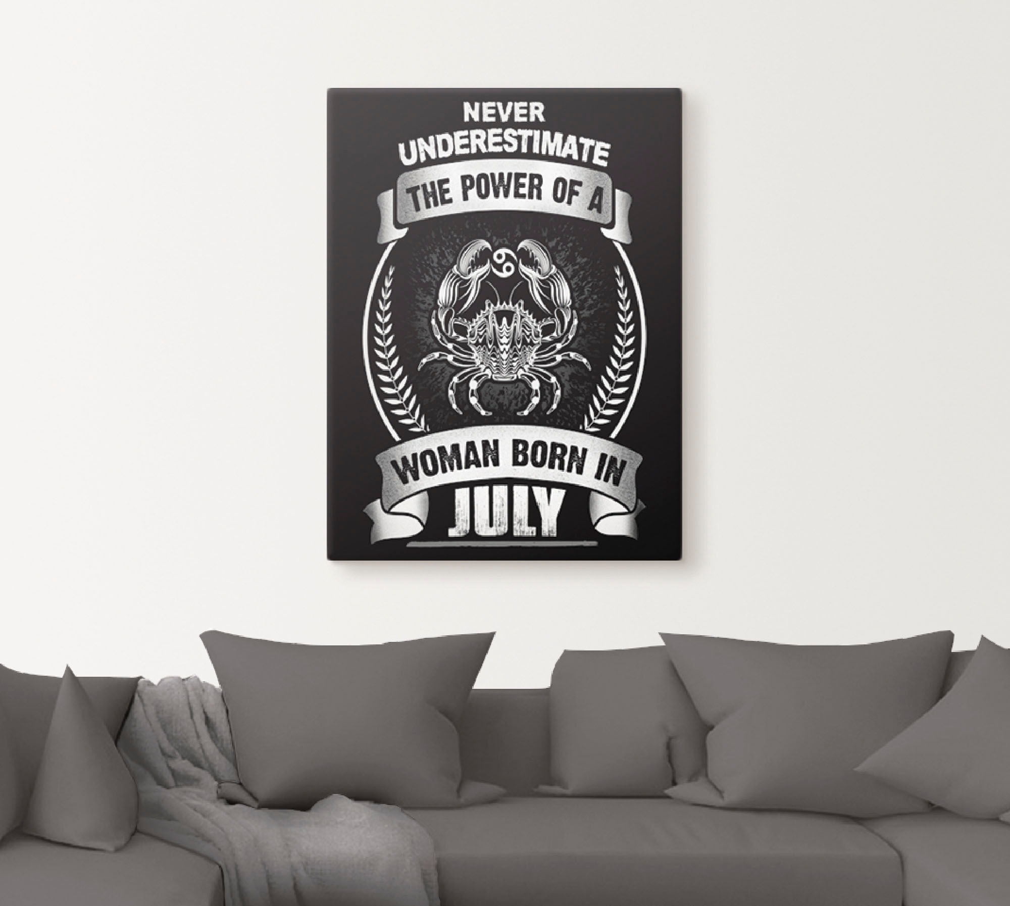 Artland Leinwandbild »Sternzeichen Mottospruch Juli« Sprüche & Texte 1 Stk. tlg. auf Keilrahmen gespannt