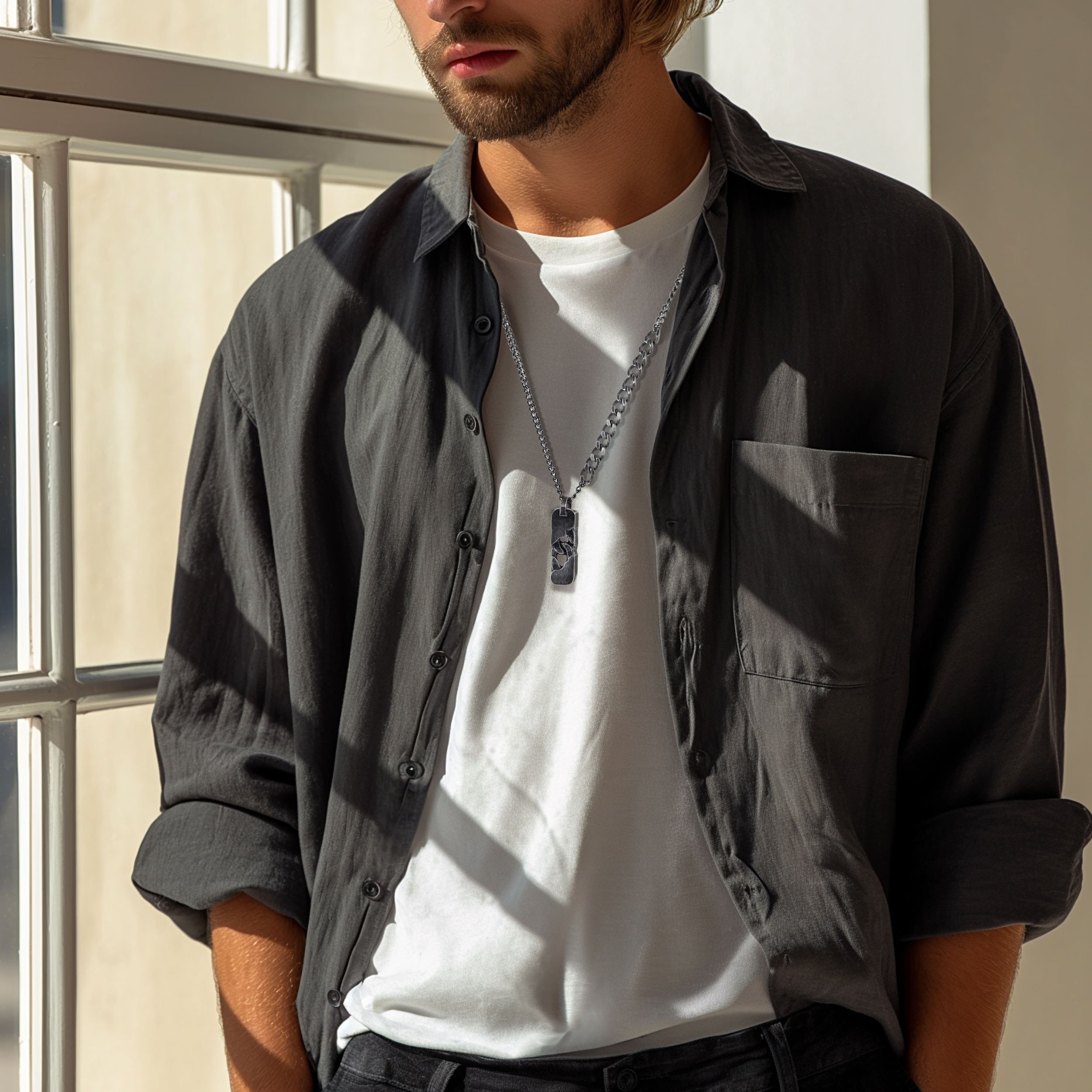 Firetti Chaîne avec pendentif »Schmuck Geschenk Edelstahl Halsschmuck Halskette Panzerkette Vintage«