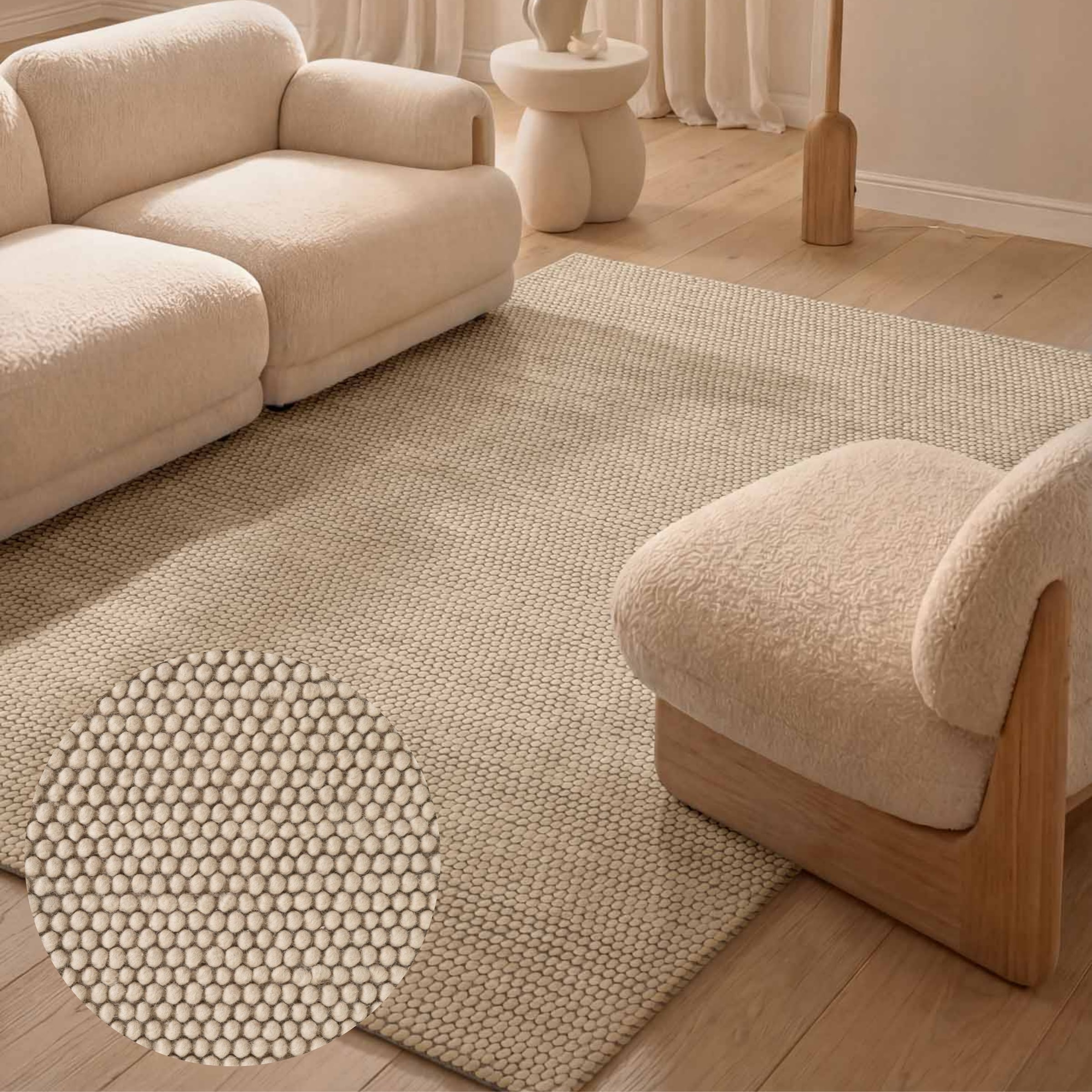 Ted Baker Tapis en laine »Diana« Rectangulaire 16 mm Höhe Wolle, Natur, Handgemacht, Wohnzimmer, Esszimmer, Schlafzimmer, Skandi