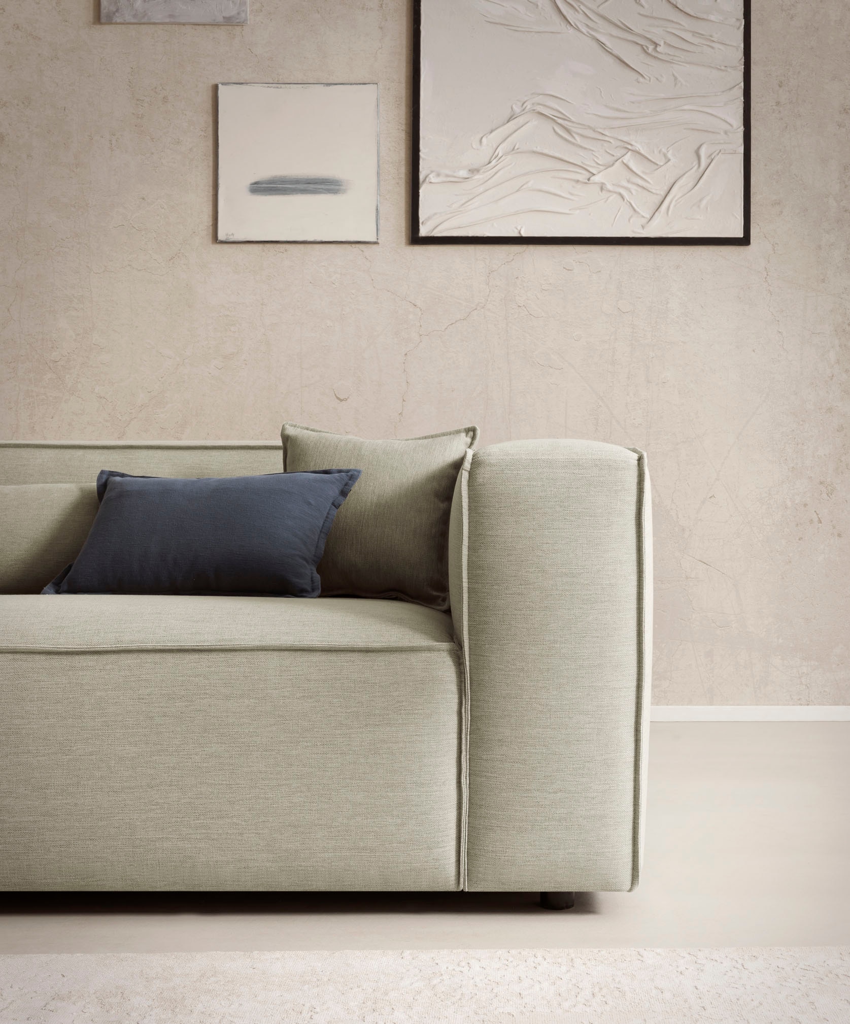 LeGer Home by Lena Gercke Canapé d'angle »PIARA XXL, Big-Sofa, Cord, Leinenoptik o. Strukturstoff, L-Form« ottomane au choix droite/gauche, couture Keder, assise extra profonde