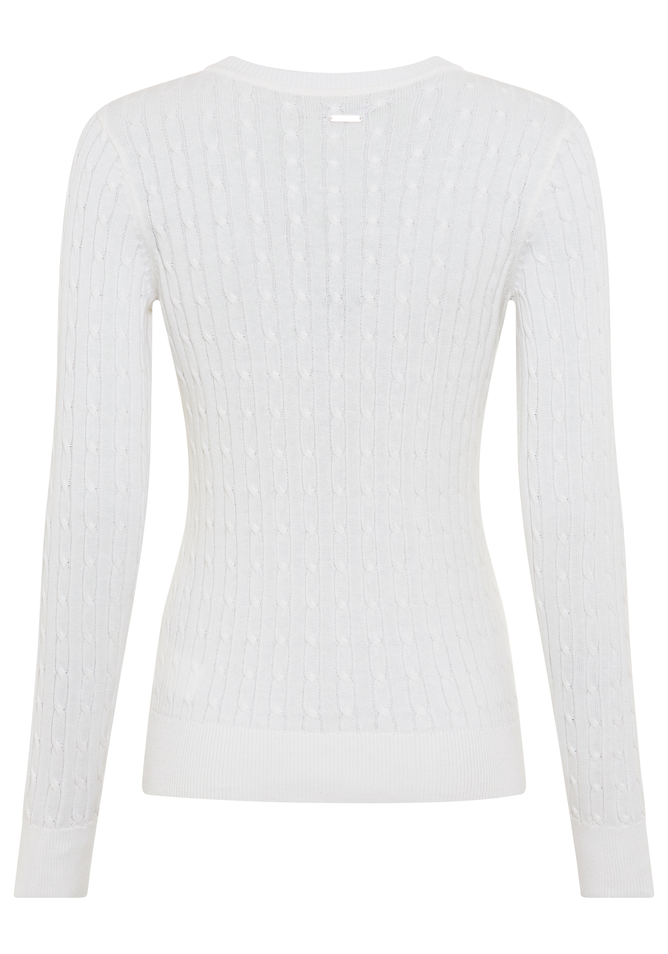 Laura Scott Veste en tricot mit Zopfstrickmuster und Knopfleiste