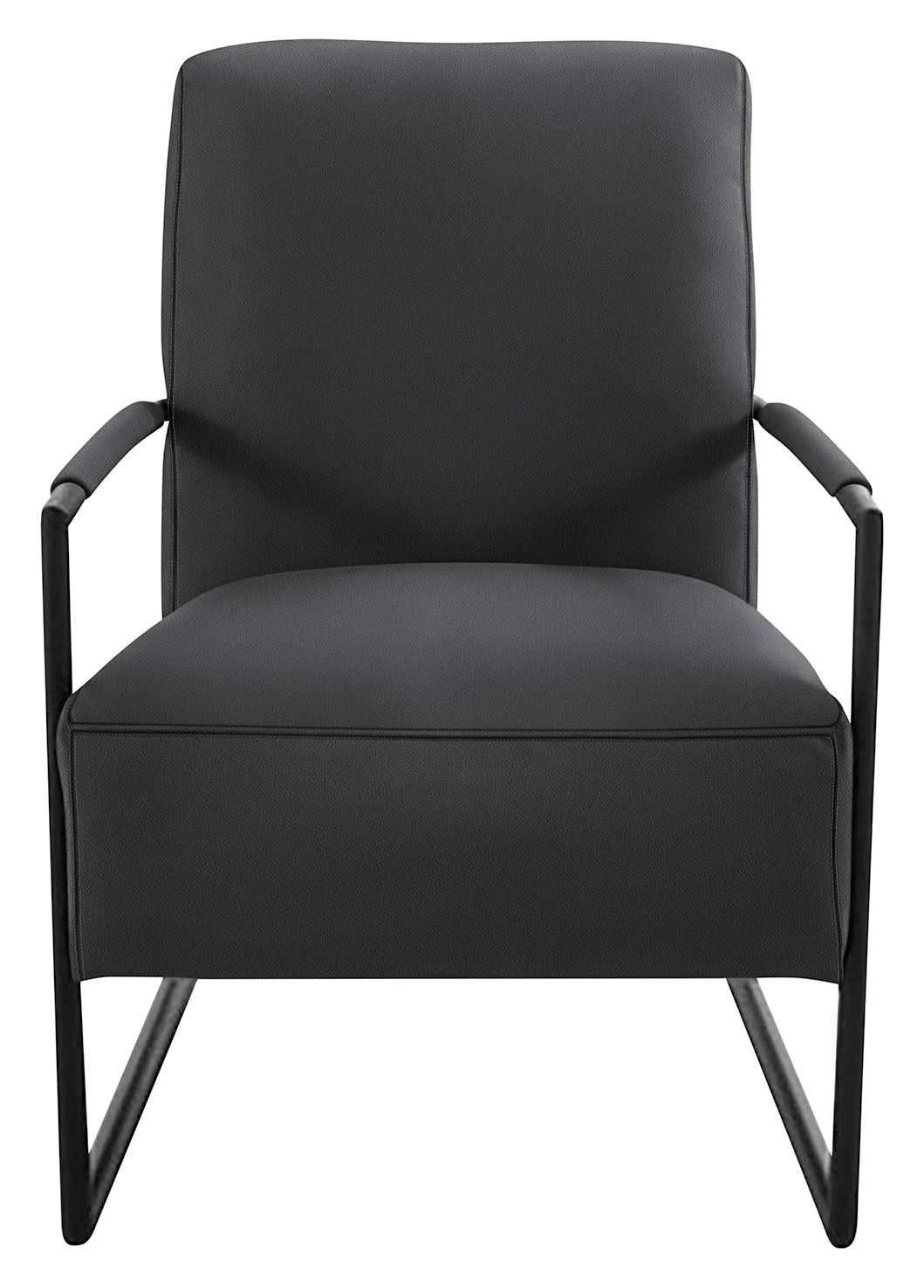 K+W Komfort & Wohnen Fauteuil de cocktail avec accoudoirs recouverts, structure en métal noir structuré