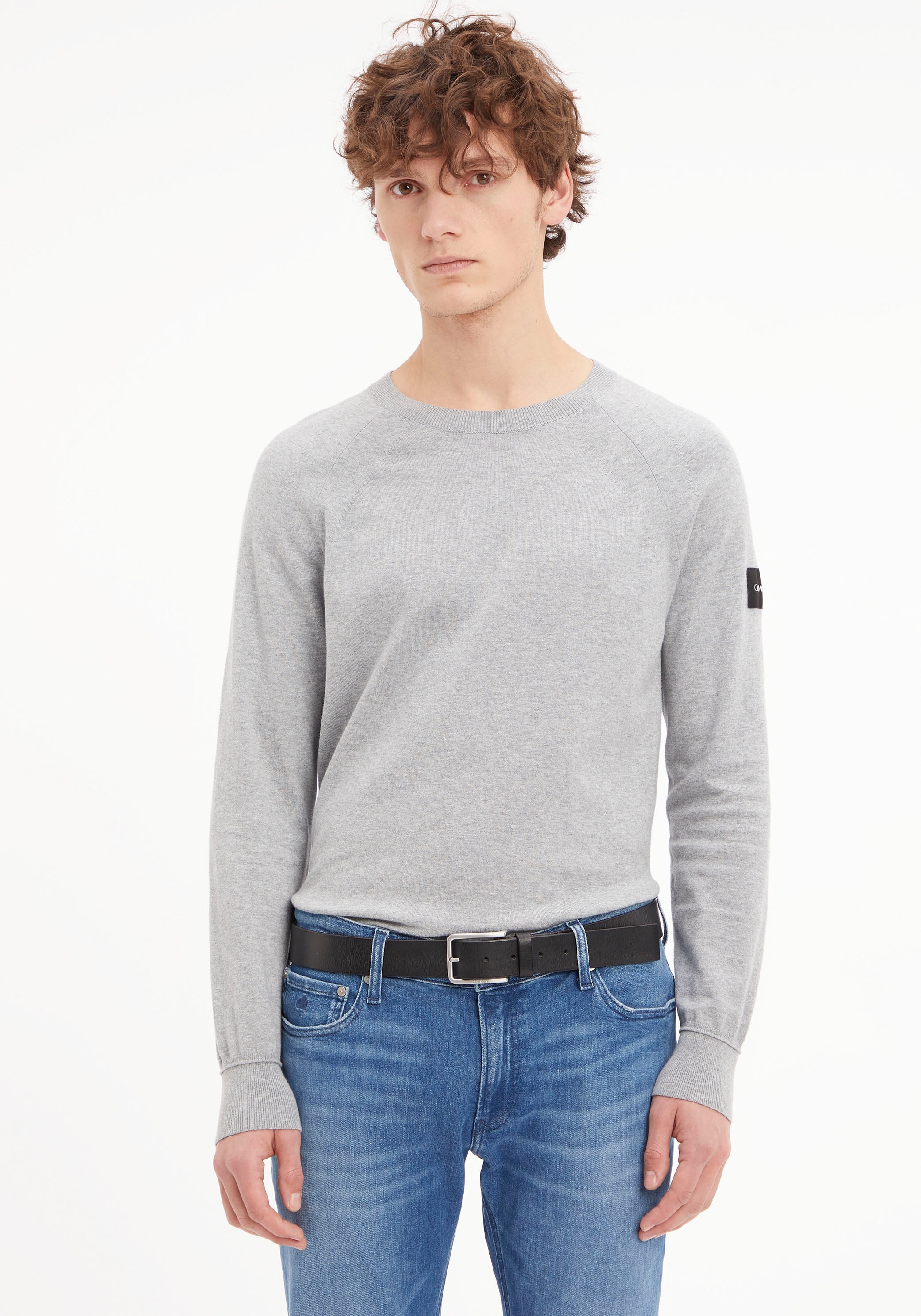 Calvin Klein Ceinture en cuir aus geöltem Narbenleder