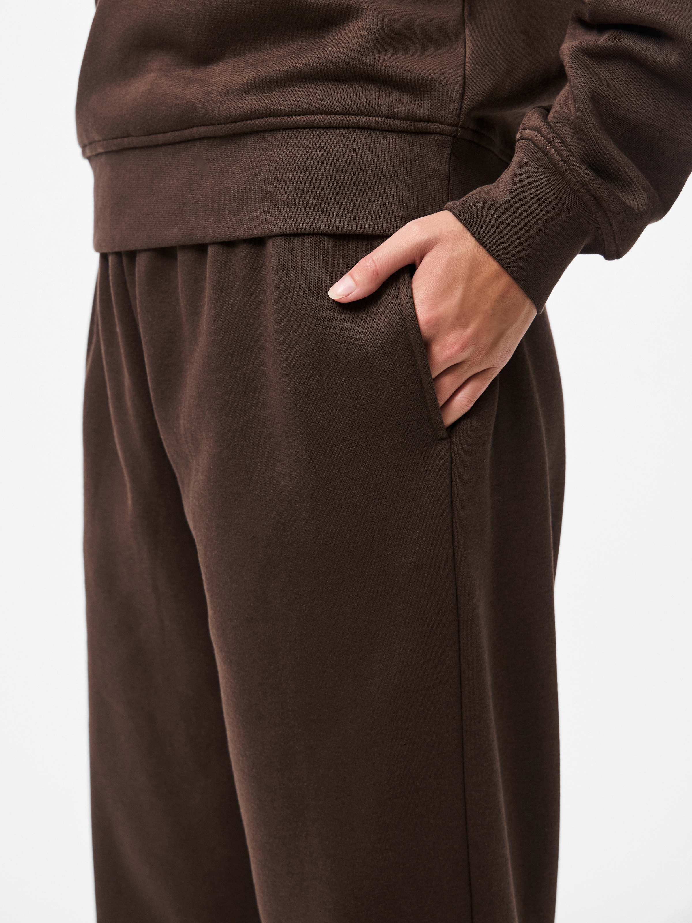 pieces Pantalon sweat »PCCHILLI HW STRAIGHT SWEAT PANTS NOOS BC«  mélange coton, coupe droite