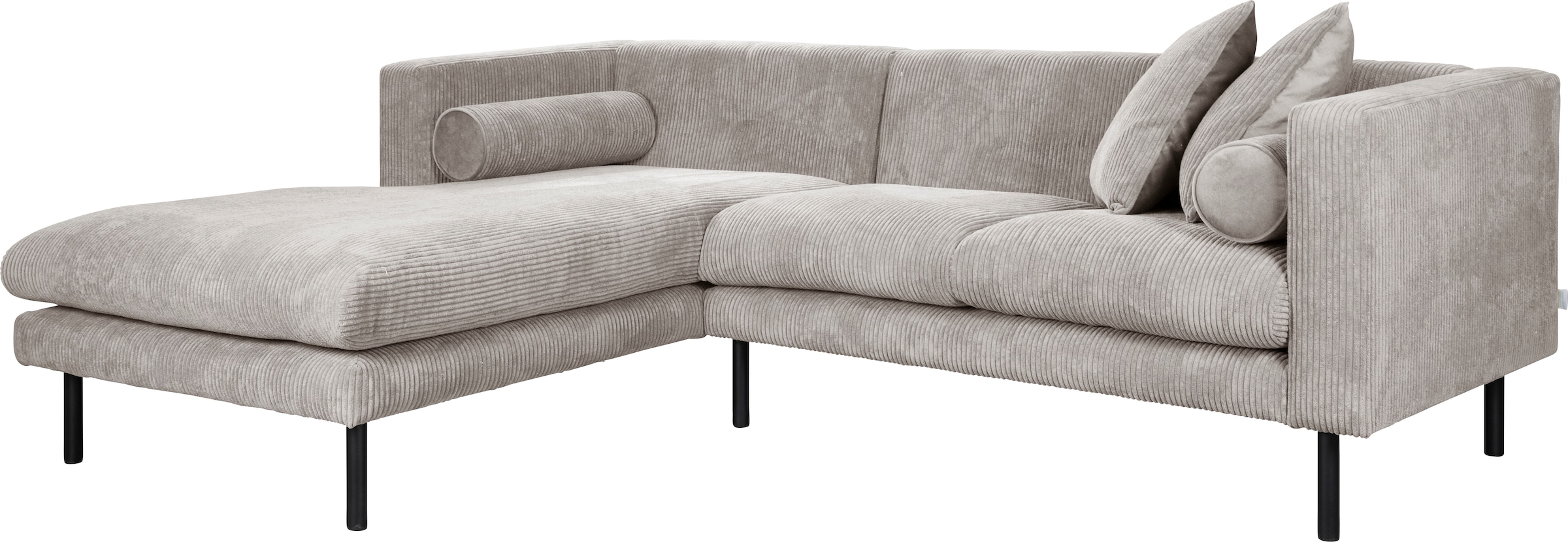 Home affaire Canapé d'angle »Lillibeth L-Form Designsofa, Masse B/T/H: 240/173/83 cm« Zierkissen als Wendekissen, in Samtoptik oder Cord