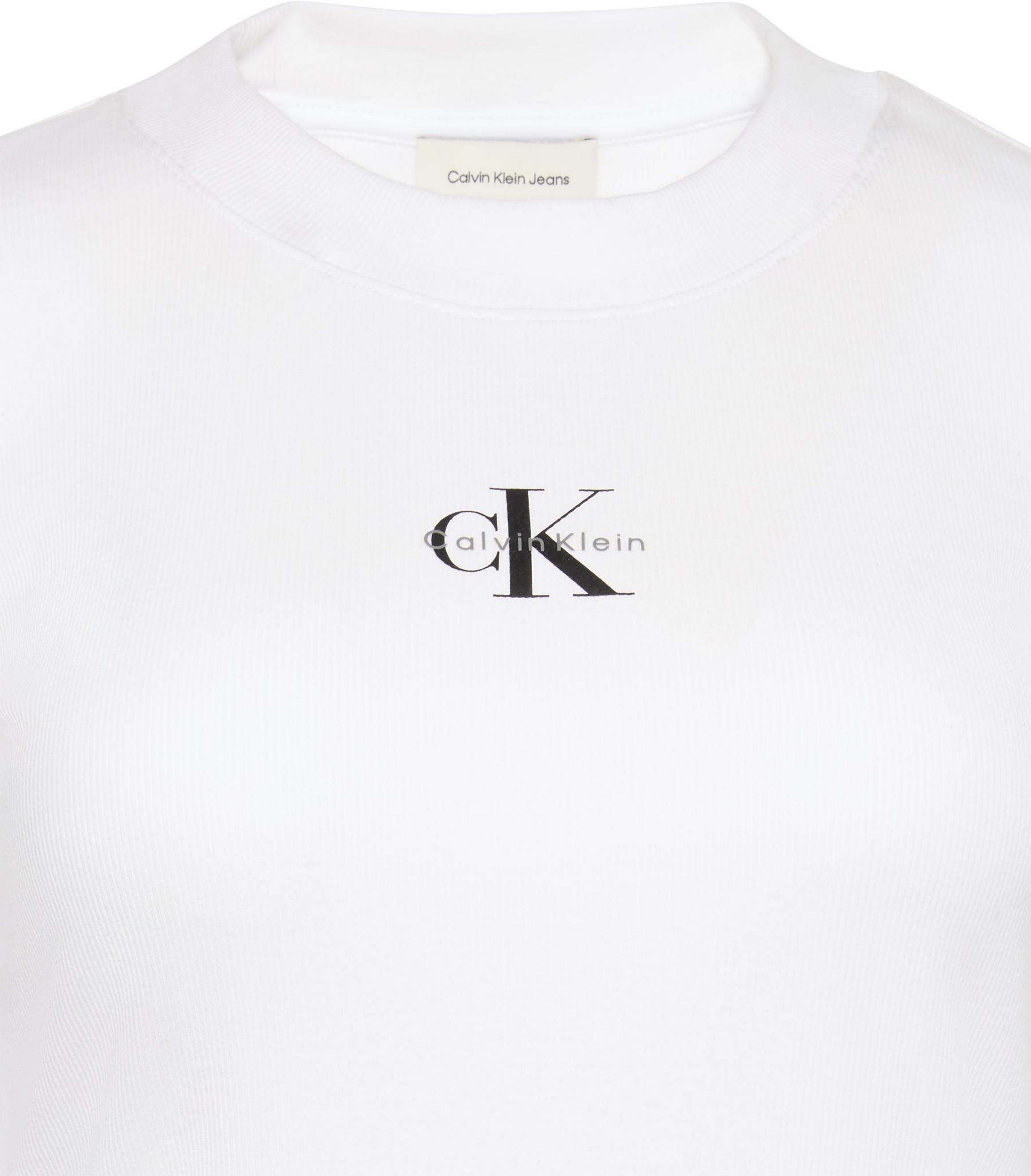 Calvin Klein Jeans T-shirt à manches longues Rundhalsausschnitt, figurbetonte Passform, Logodruck