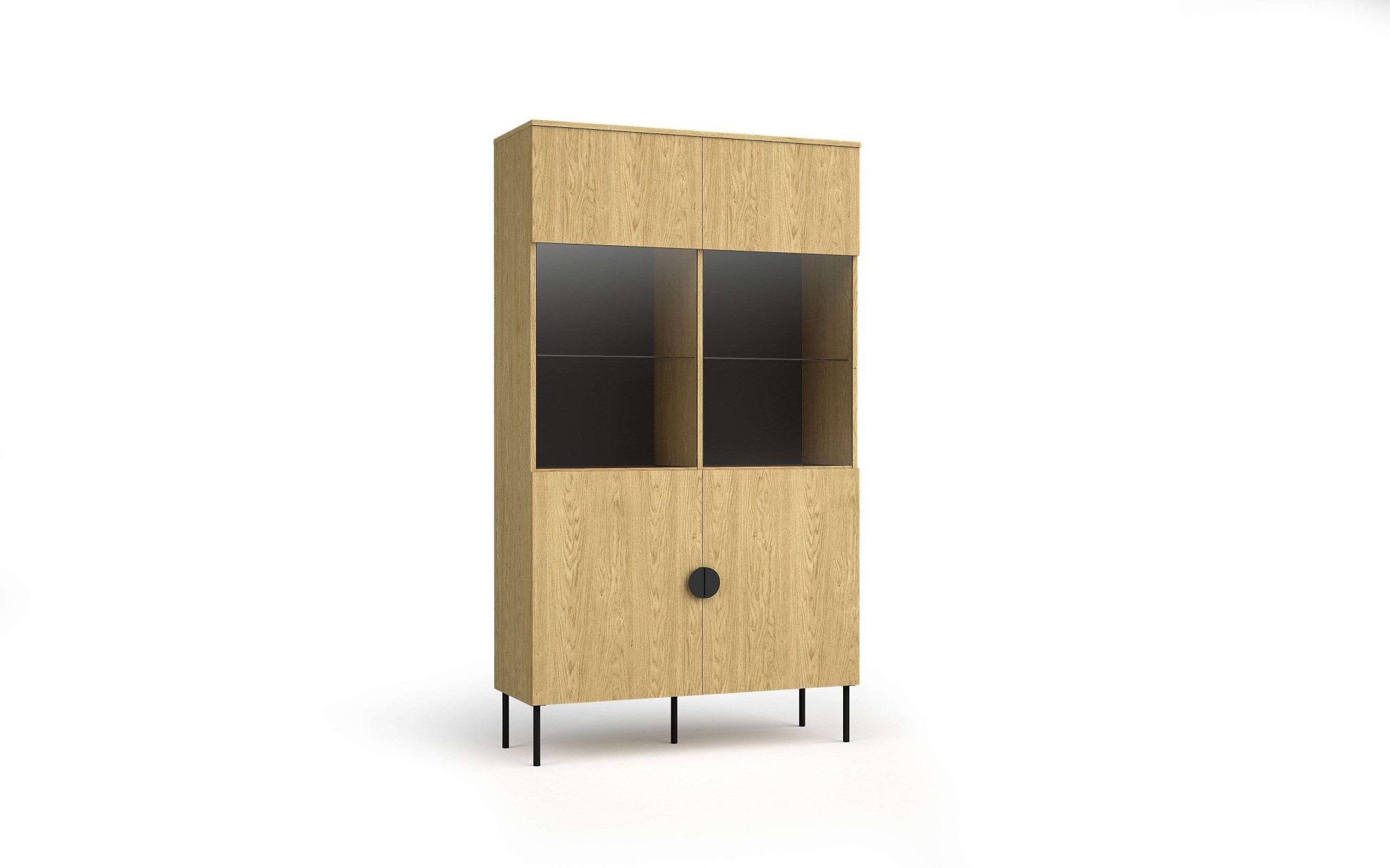 Home affaire Vitrines »BELLOT Vitrineschrank mit 2 Türen, verglast, mit viel Stauraum« Standvitrine/Glasvitrine, matt Hochschrank, Masse B/T/H: 106/40/187 cm