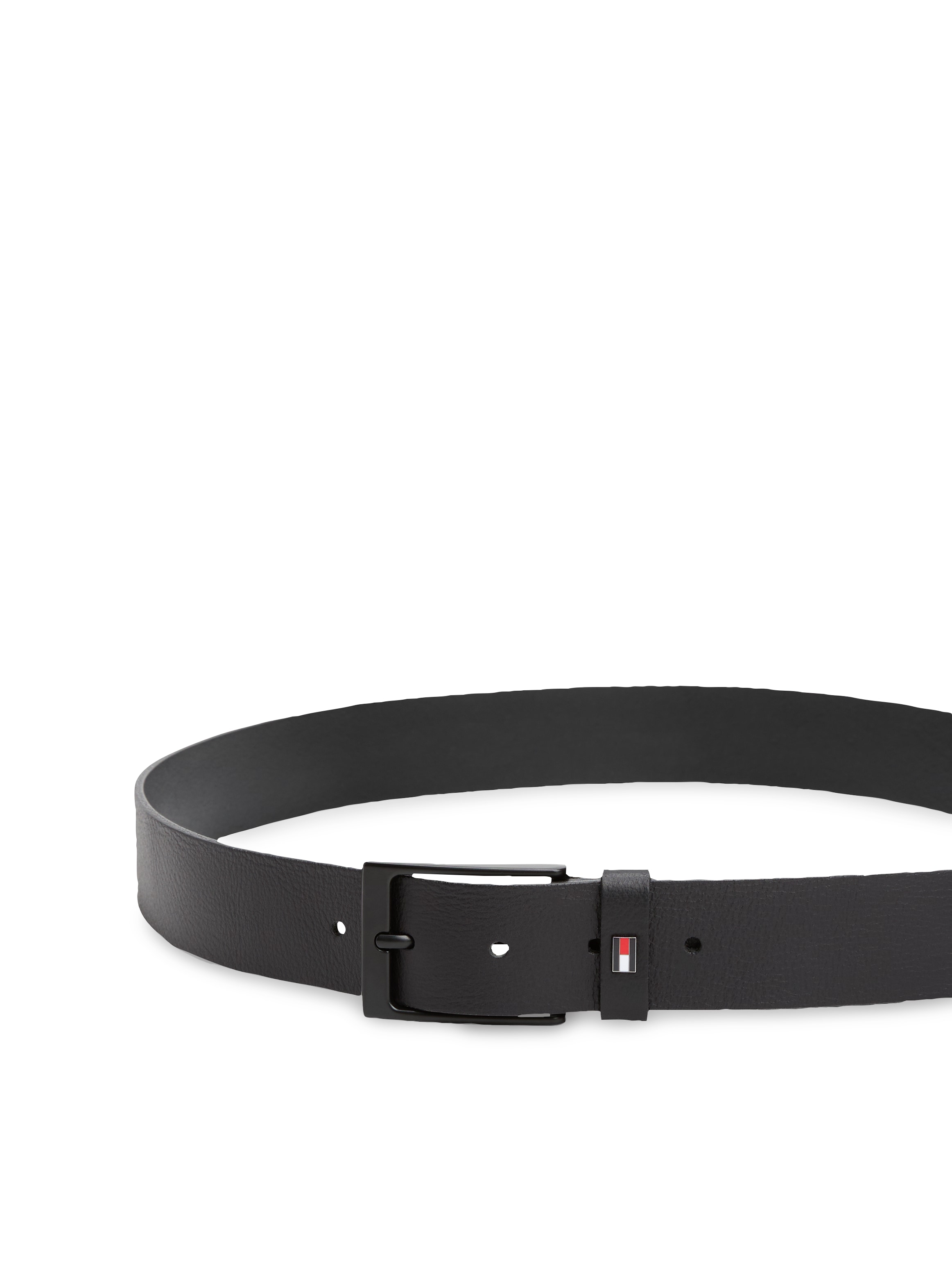 Tommy Hilfiger Ceinture en cuir »LAYTON 3.5 cm breit«, Metallpatch, Einfachdornschliesse