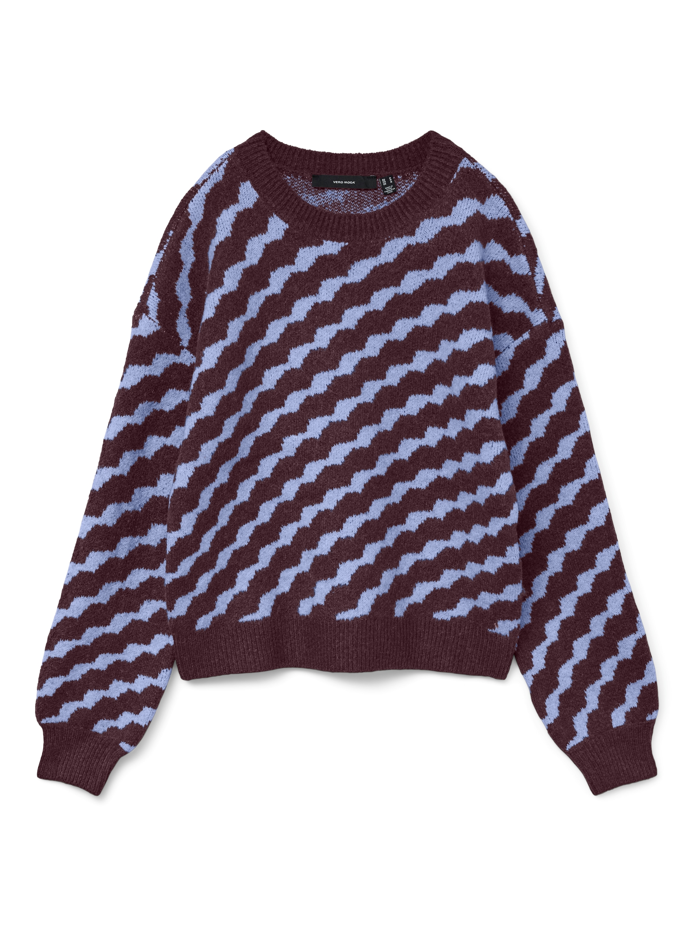 Vero Moda Pull à col rond »VMLARA LS O-NECK PULLOVER GA BOO REP« mélange de matières, stretch, coupe régulière