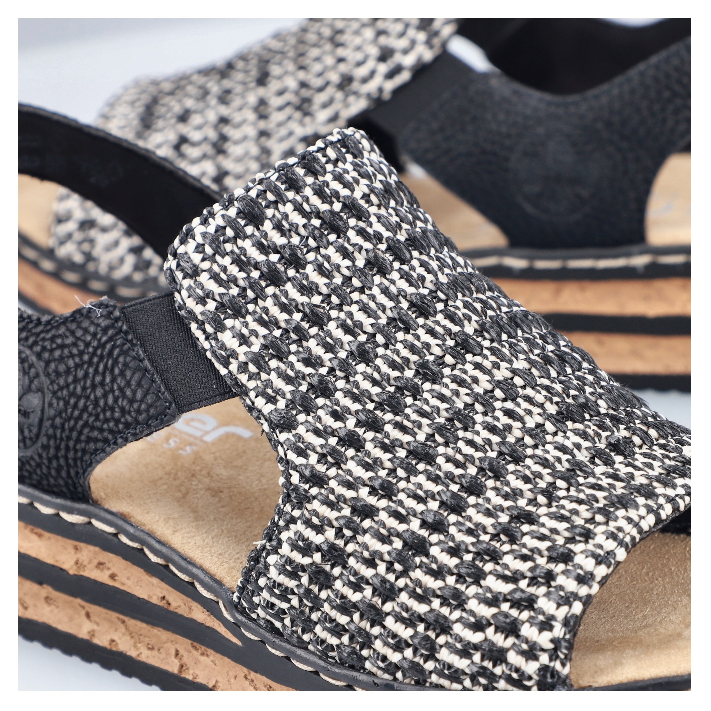 Rieker Keilsandalette  Sommerschuh, Strandschuh, Sandale in Flechtoptik