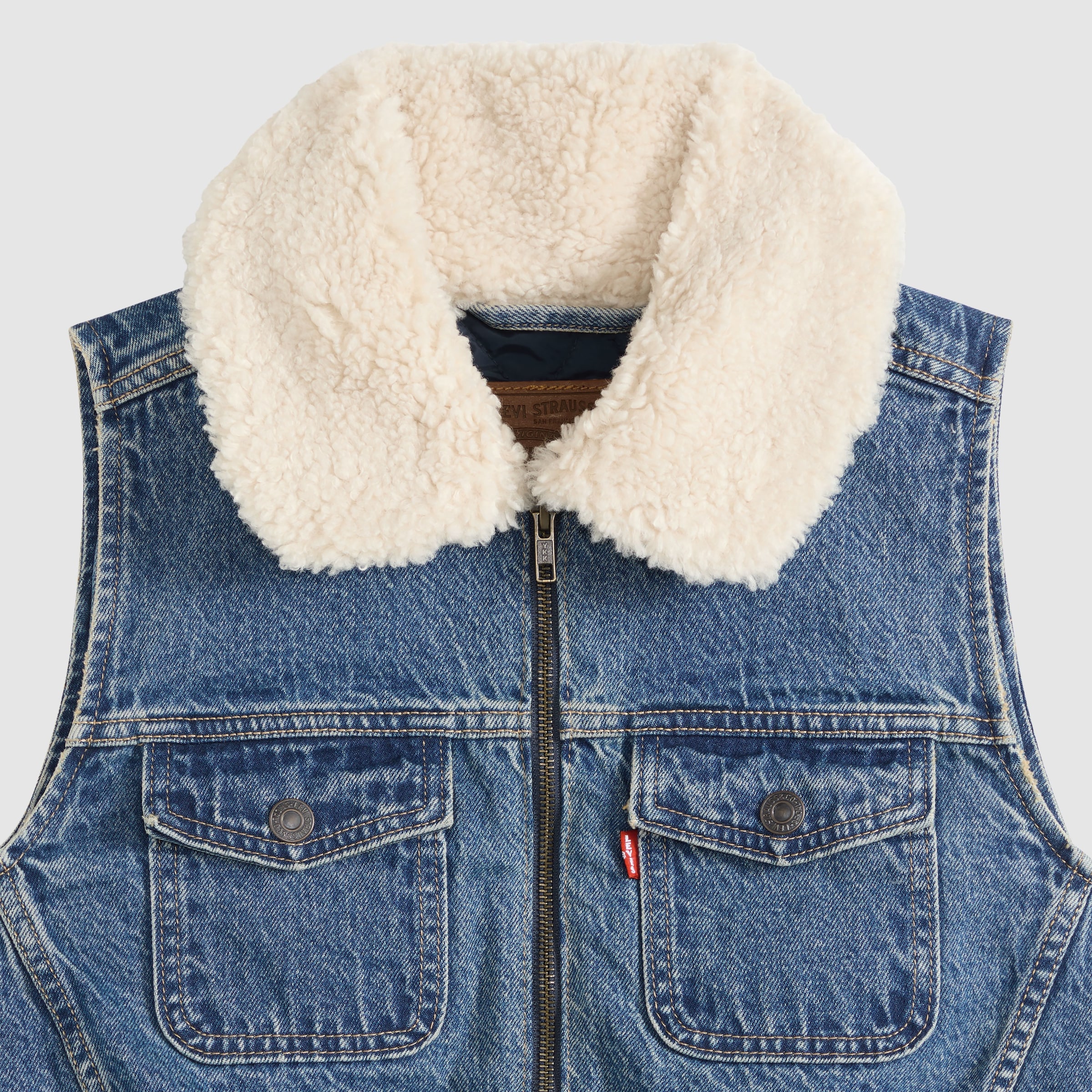 Levi's® Gilet en jean »TINY SHERPA VEST« avec col en peluche