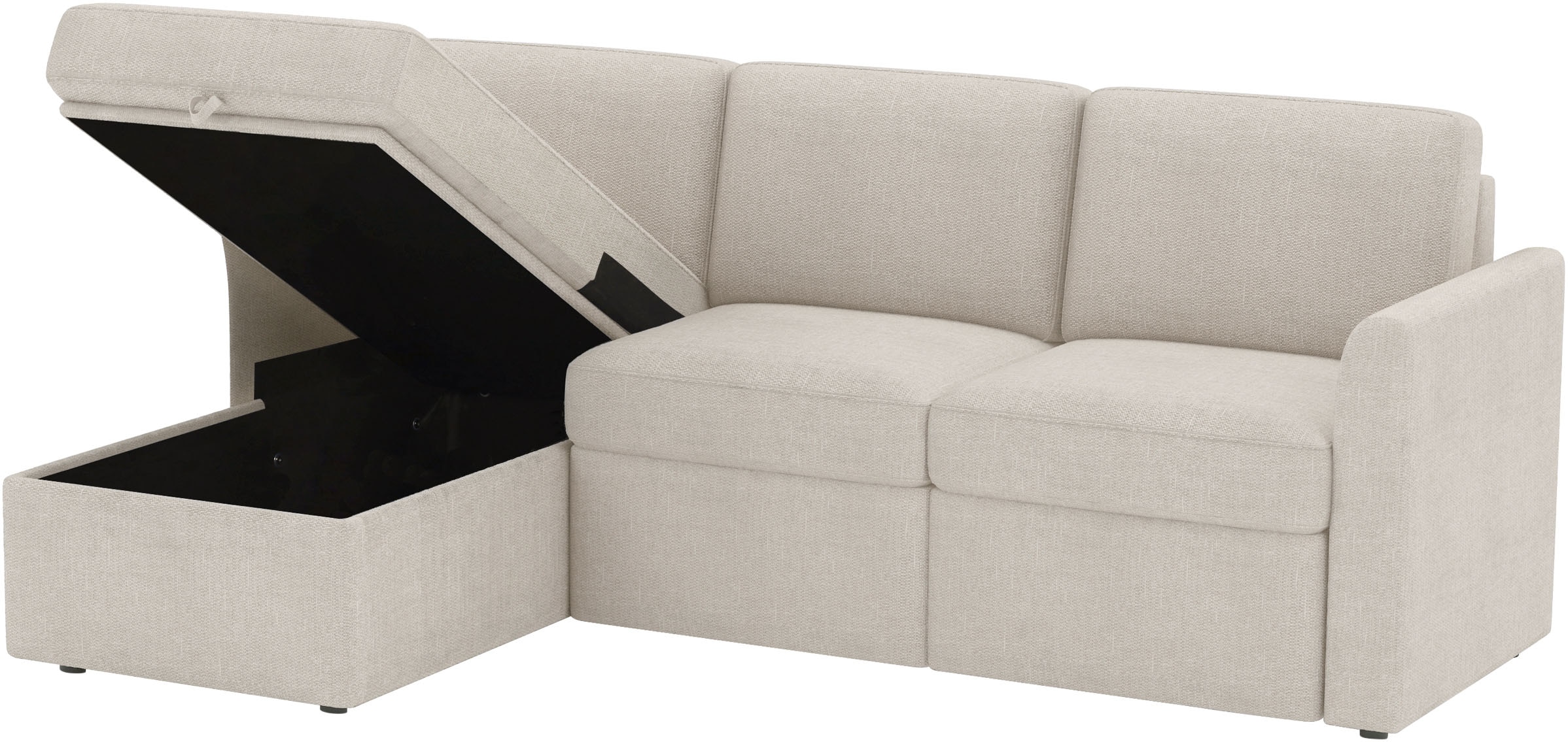 Dorel Home Canapé d'angle »NORDHUS, L-Form, 200 cm, Recamiere rechts/links montierbar« grosser Stauraum, softer Cord und feiner Webstoff-Bezug