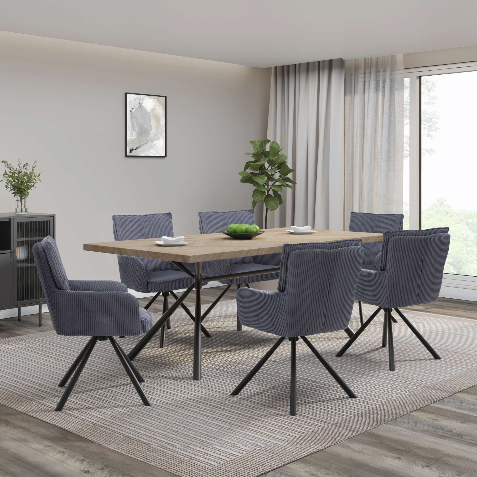 GOODproduct Esszimmerstuhl »Les Choux« () 2 Stk.gepolsterte Rückenlehne, Armlehne und Sitzfläche, Sitzhöhe 48 cm