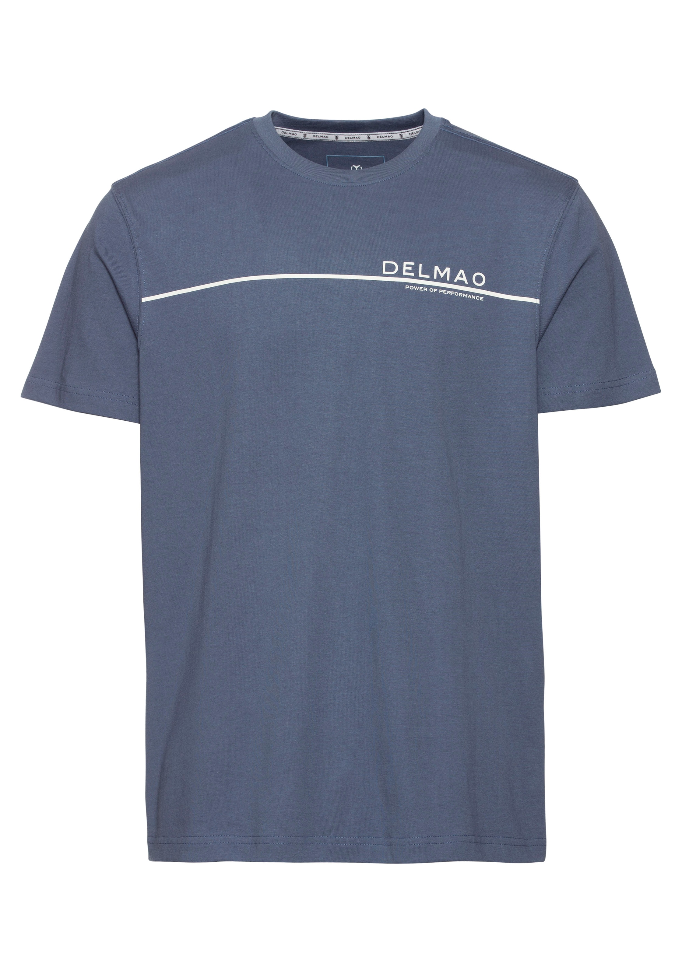 DELMAO T-Shirt Kurzarm,  mit coolem Print,  Rundhalsausschnitt,  aus 100% Baumwolle