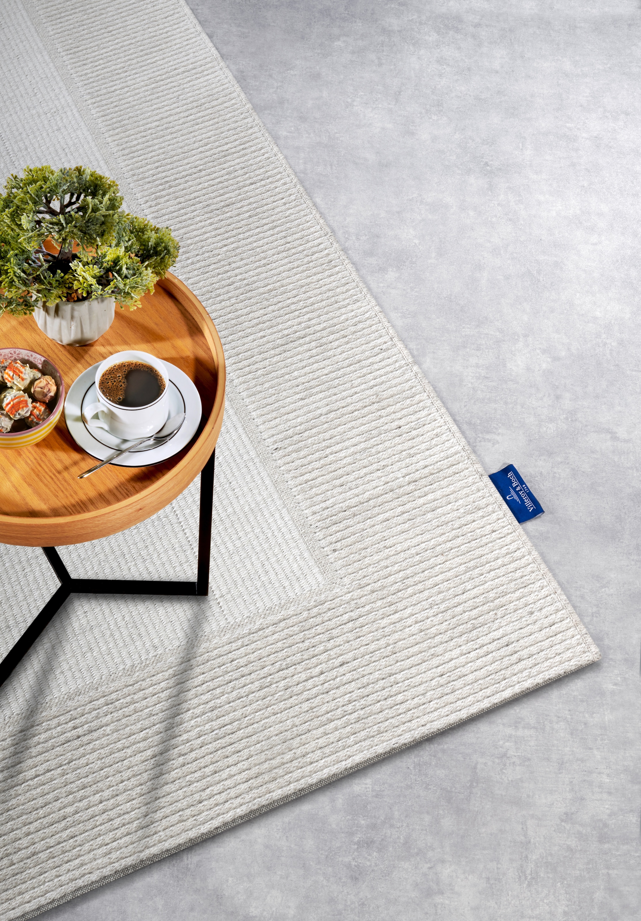 Villeroy & Boch Wollteppich »Johann« rechteckig 5 mm Höhe Schurwolle, Wolle, Natur, Wohnzimmer, Schlafzimmer, Boho, Skandi