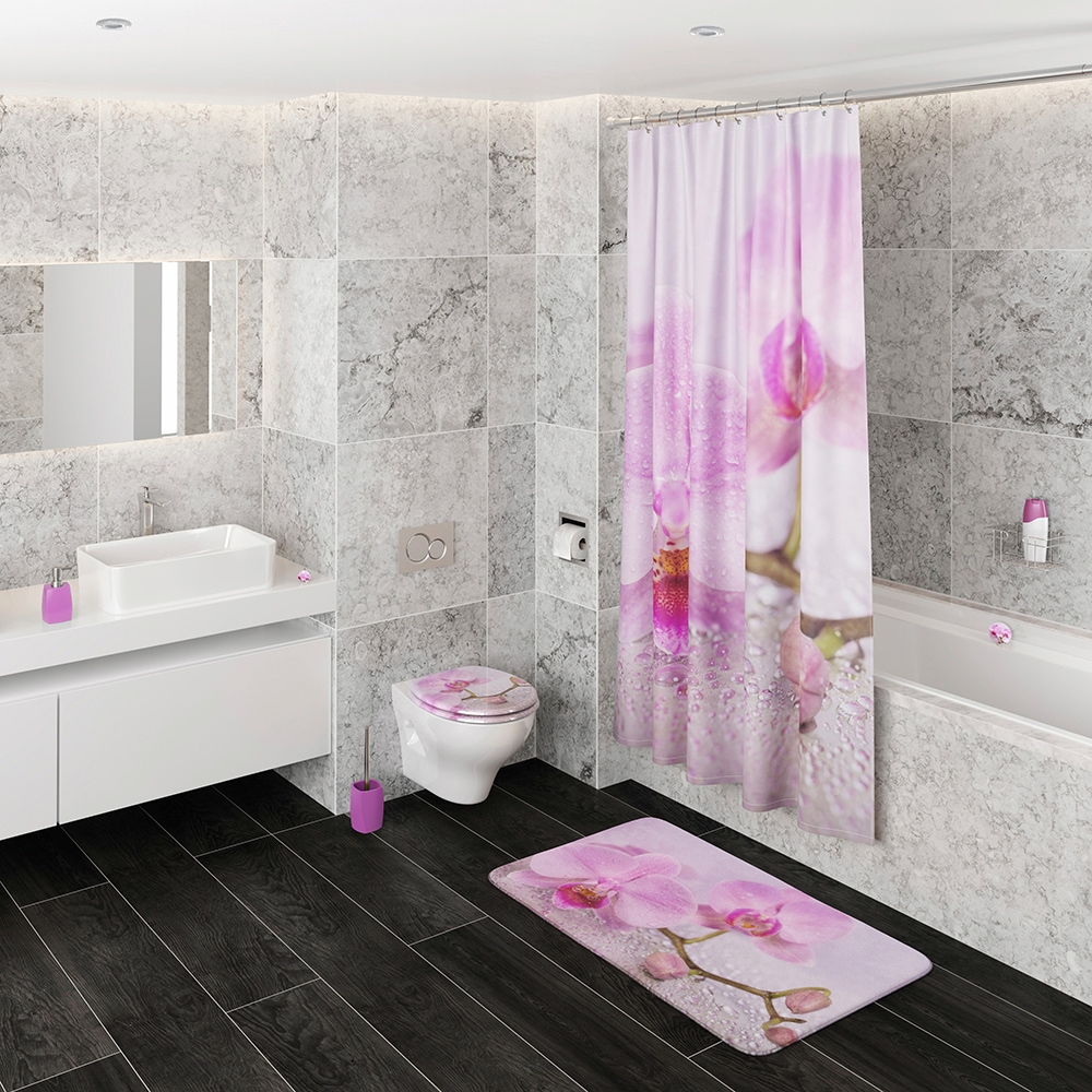Sanilo Badaccessoire-Set »Blooming« bestehend aus WC-Sitz, Badteppich und Waschbeckenstöpsel