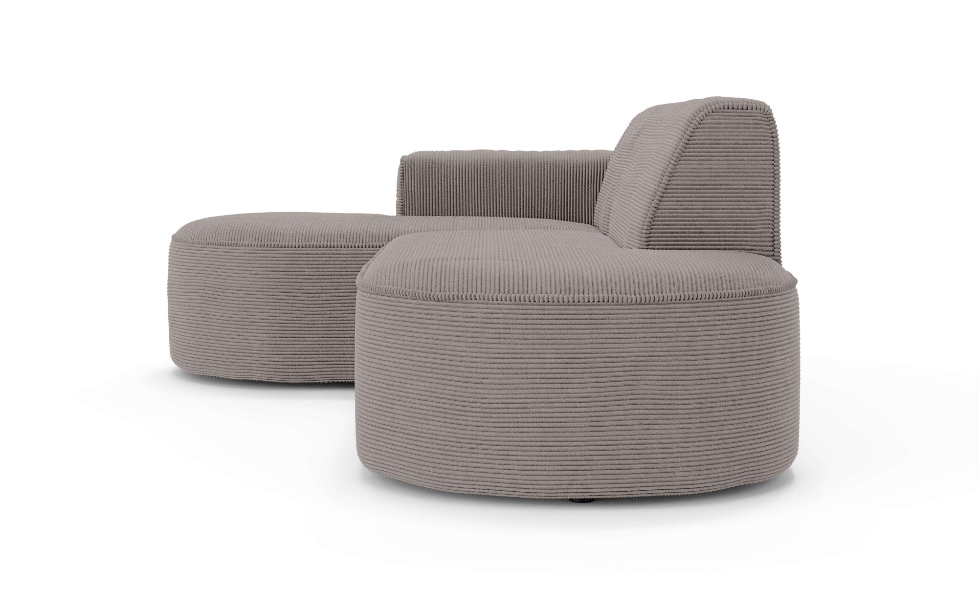 GOODproduct Canapé d'angle »ADELLA Design-Sofa mit Recamiere rechts/links, 248/159/76 cm« L-Form mit Wellenunterfederung, runde Form, auch in Cord
