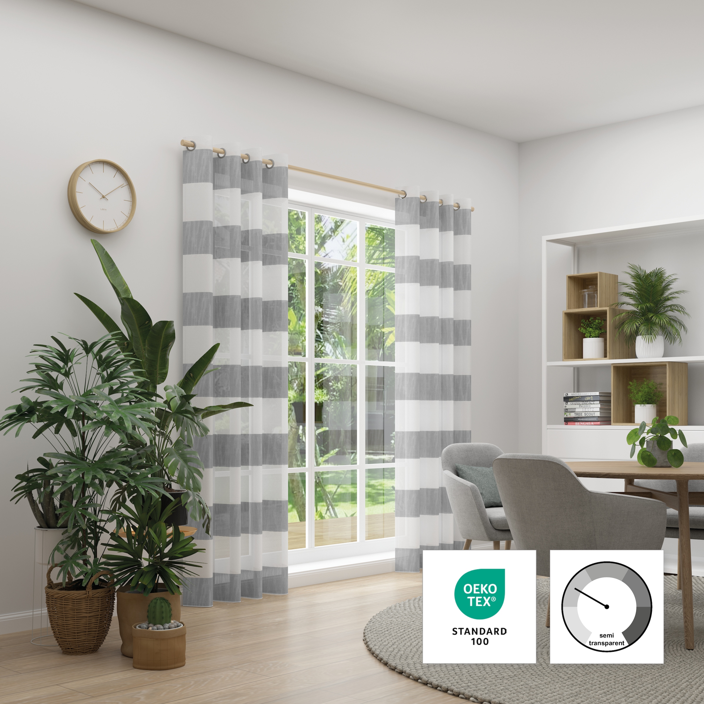 Neutex for you! Vorhang »RIVA« Ösen 1 Stk. tlg. Blockstreifen, grafisches Linienmotiv