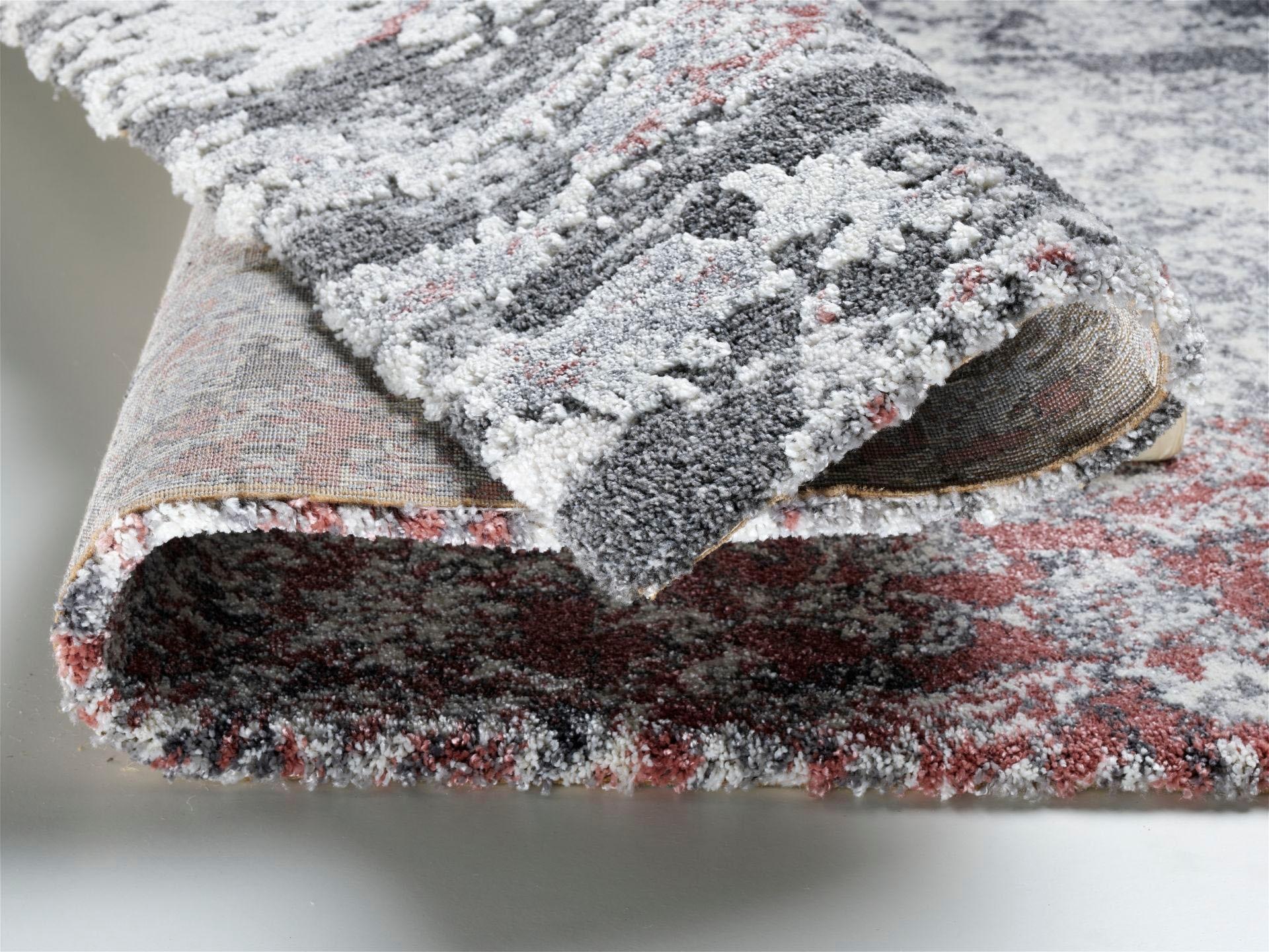 OCI DIE TEPPICHMARKE Tapis »JUWEL  DRAMATICA« Rectangulaire 20 mm Höhe Kurzflor, Wohnzimmer, Marmor Optik, Hoch Tief Effekt