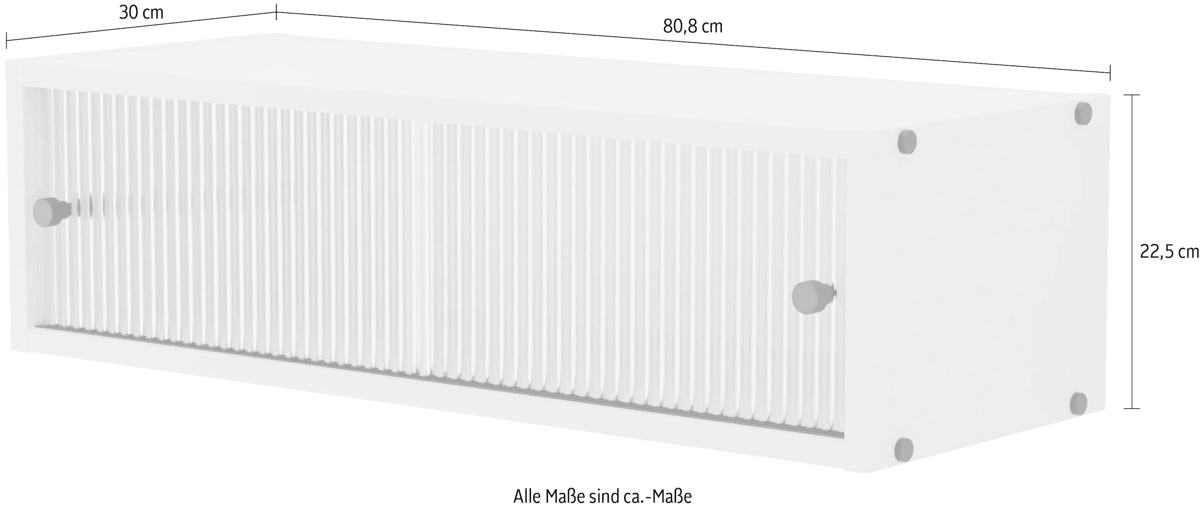 Home affaire Étagère murale »Arroco: Dekorative Metallelemente wie Griffe & Abdeckkappen« B/T/H: 80,8/30/22,5cm, Riffelglas, in 2 farben erhältlich