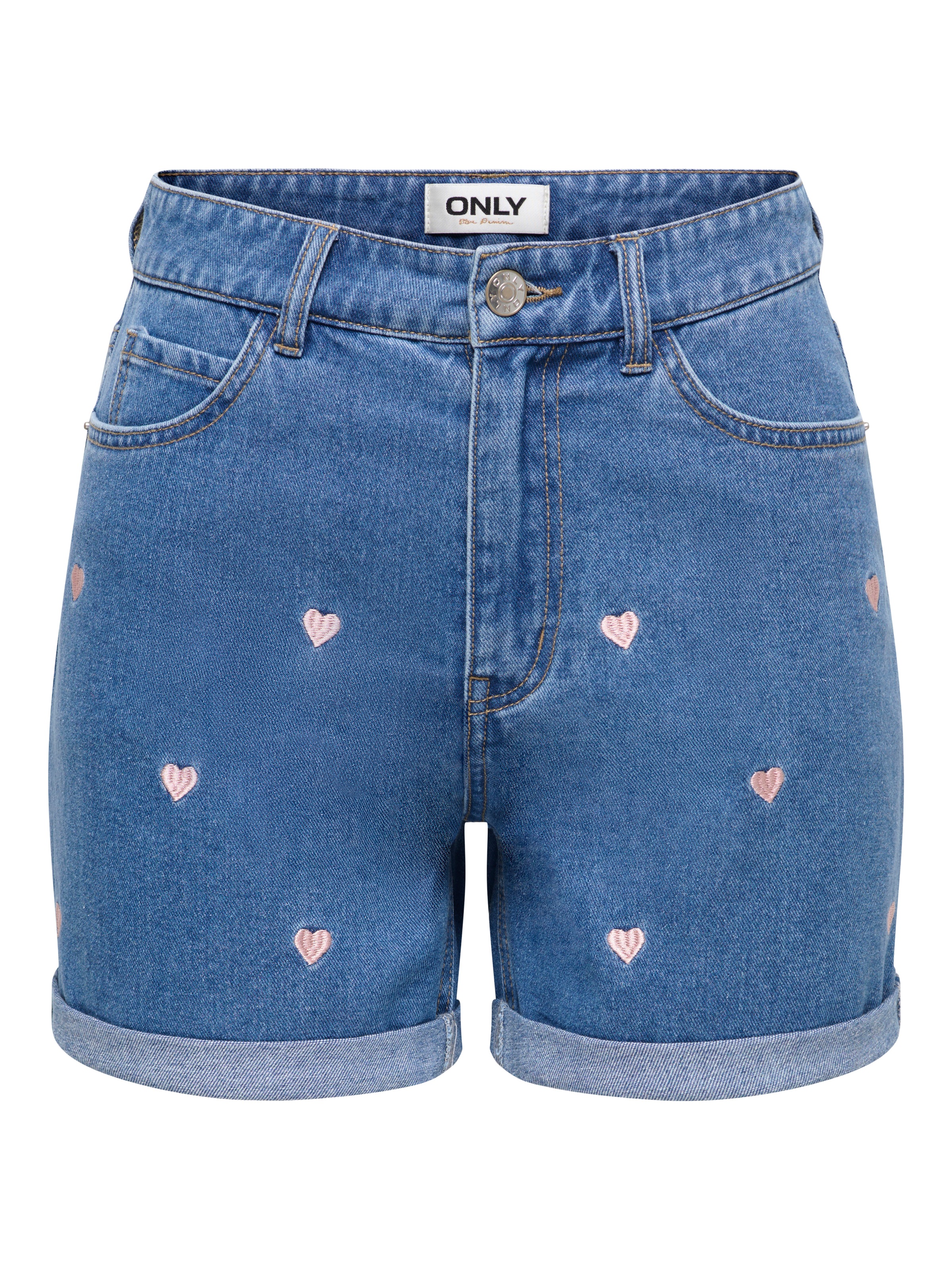 ONLY Short en jean »ONLVEGA HW EMBROIDERY DNM SHORTS GUANOOS« coton, taille haute