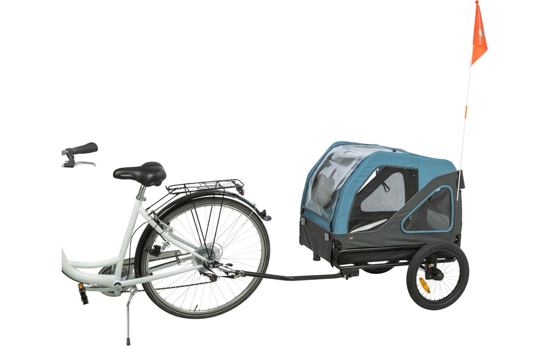TRIXIE Tierfahrradkorb »Fahrradanhänger Blau-Grau, 81 x 102 x 102/145 cm«